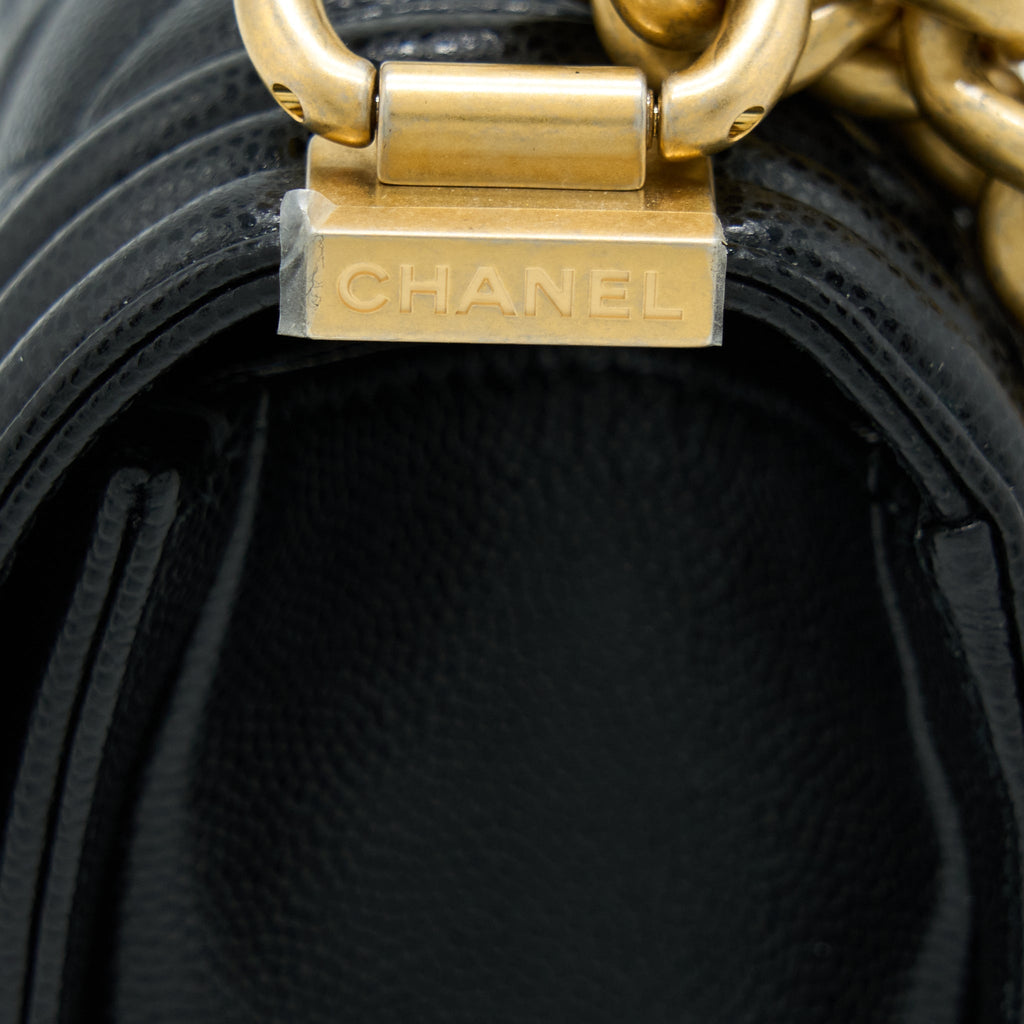 Chanel Small Boy Bag Caviar Black
