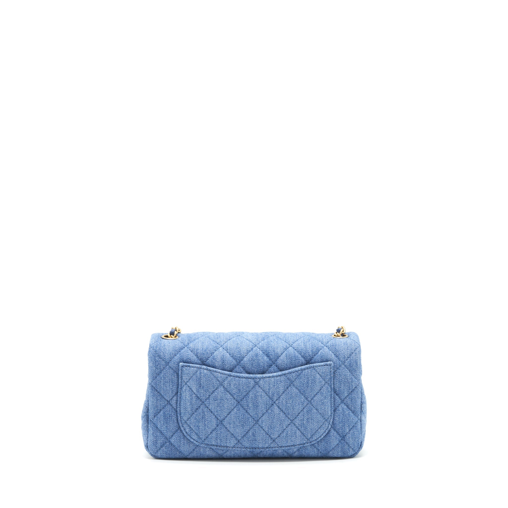 Chanel 21K Pearl Crush Mini Rectangular Flap Bag Denim
