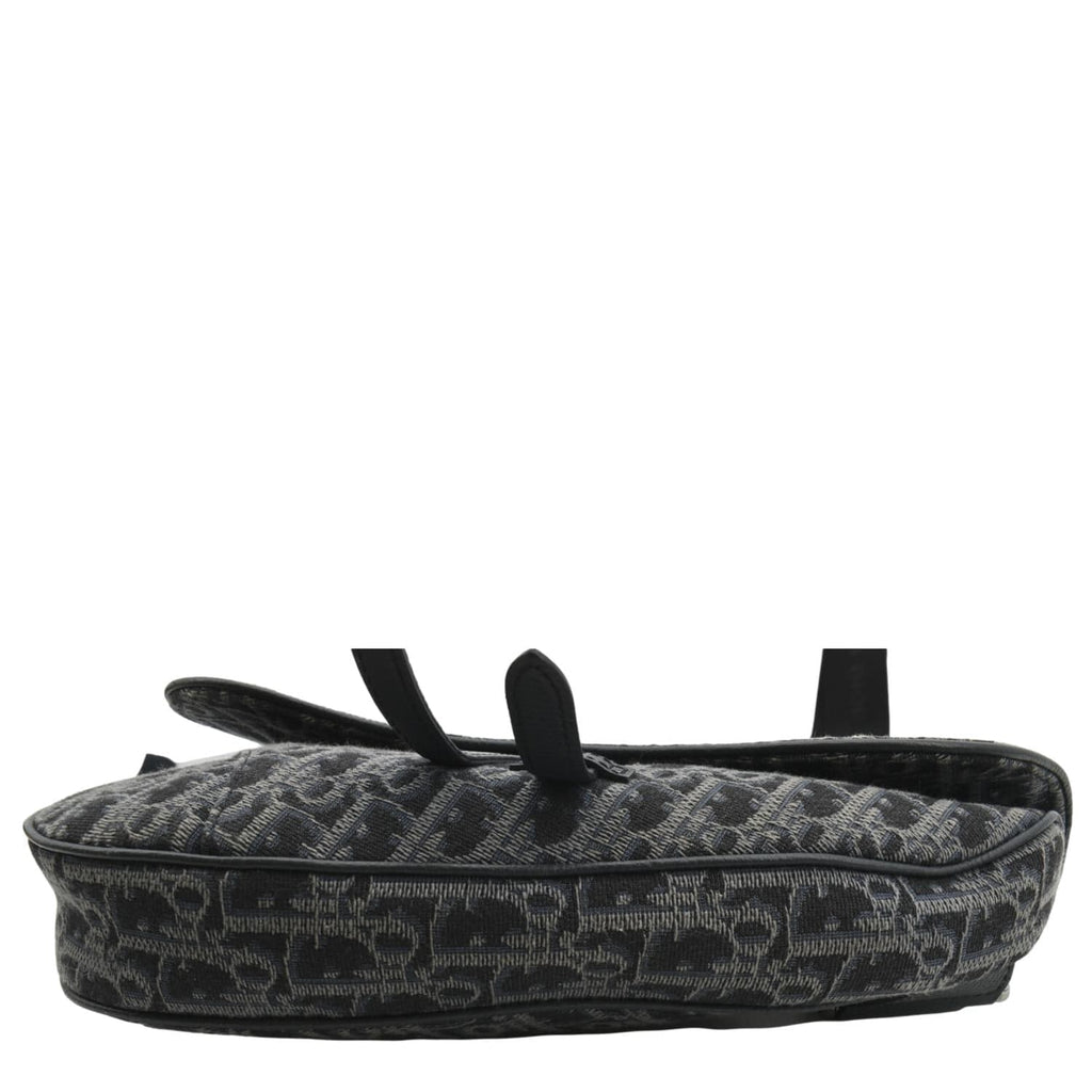 CHRISTIAN DIOR Saddle Oblique Jacquard Crossbody Bag Black
