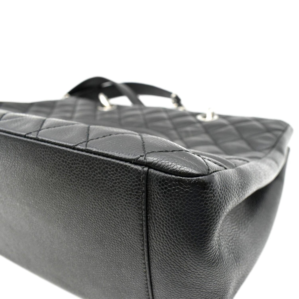 CHANEL Grand Shopping Quilted Caviar Leather GST Tote Bag Black