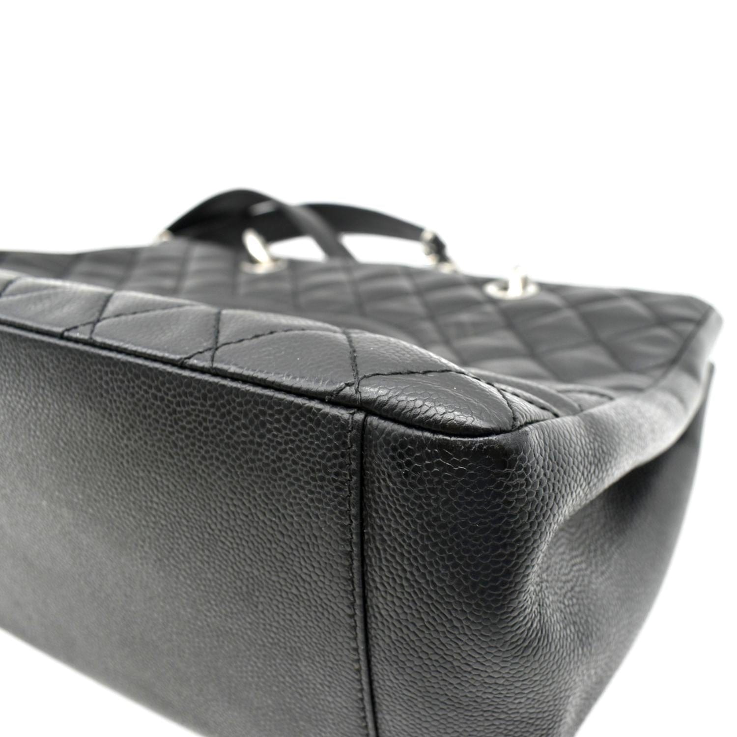 CHANEL Grand Shopping Quilted Caviar Leather GST Tote Bag Black