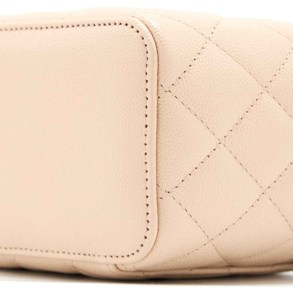 Chanel Long Vanity With Chain Caviar Beige L