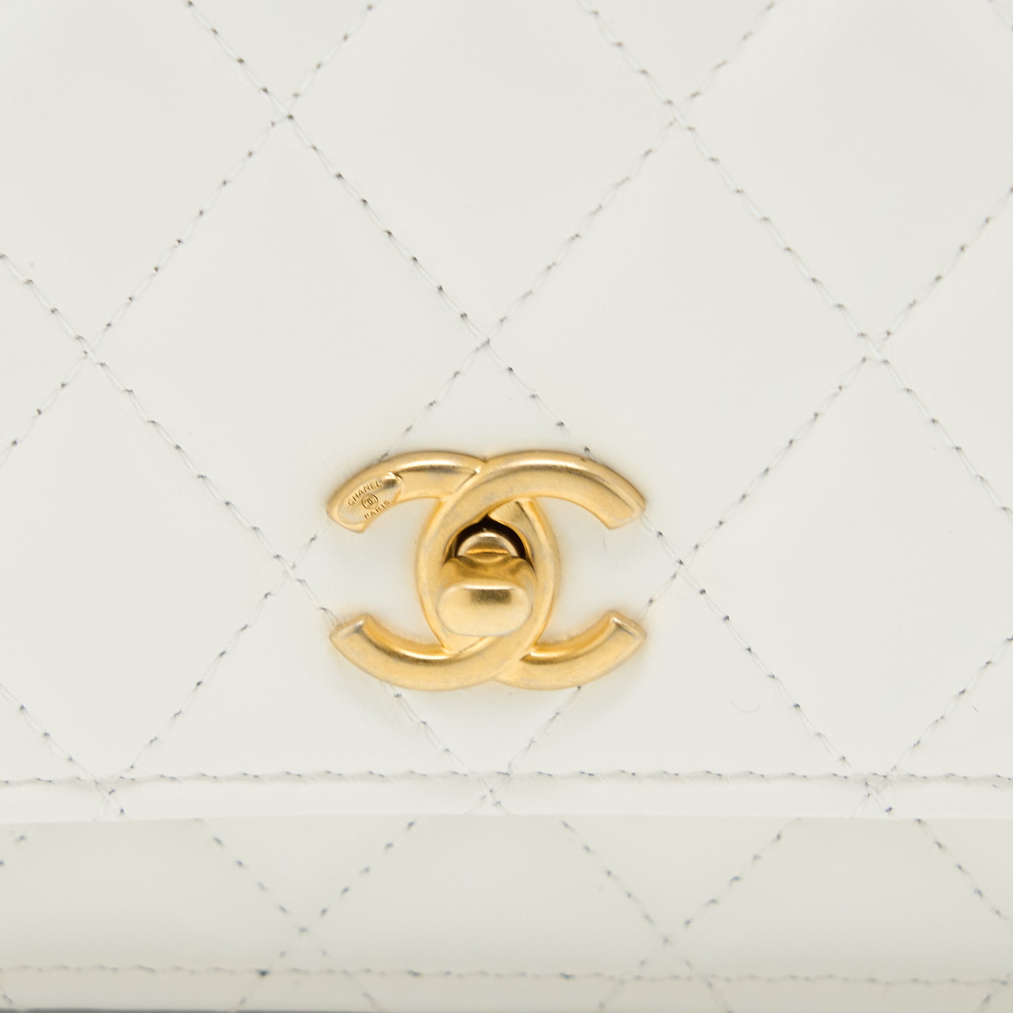 Chanel 23P Top Handle Wallet on Chain Calfskin White/Multicolour Brushed  (Microchip)