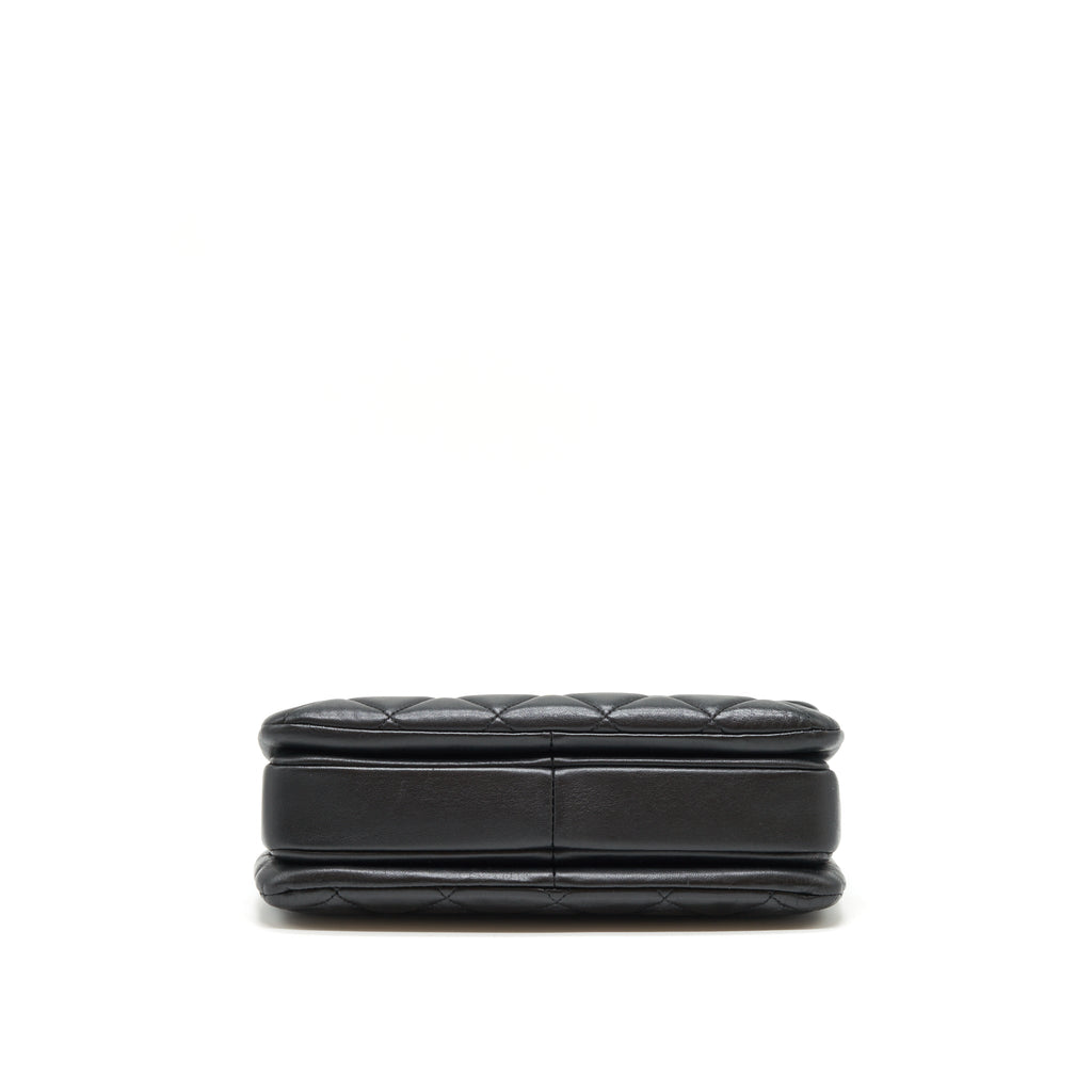 Chanel Small Trendy CC Flap Bag With Top Handle Lambskin Black L