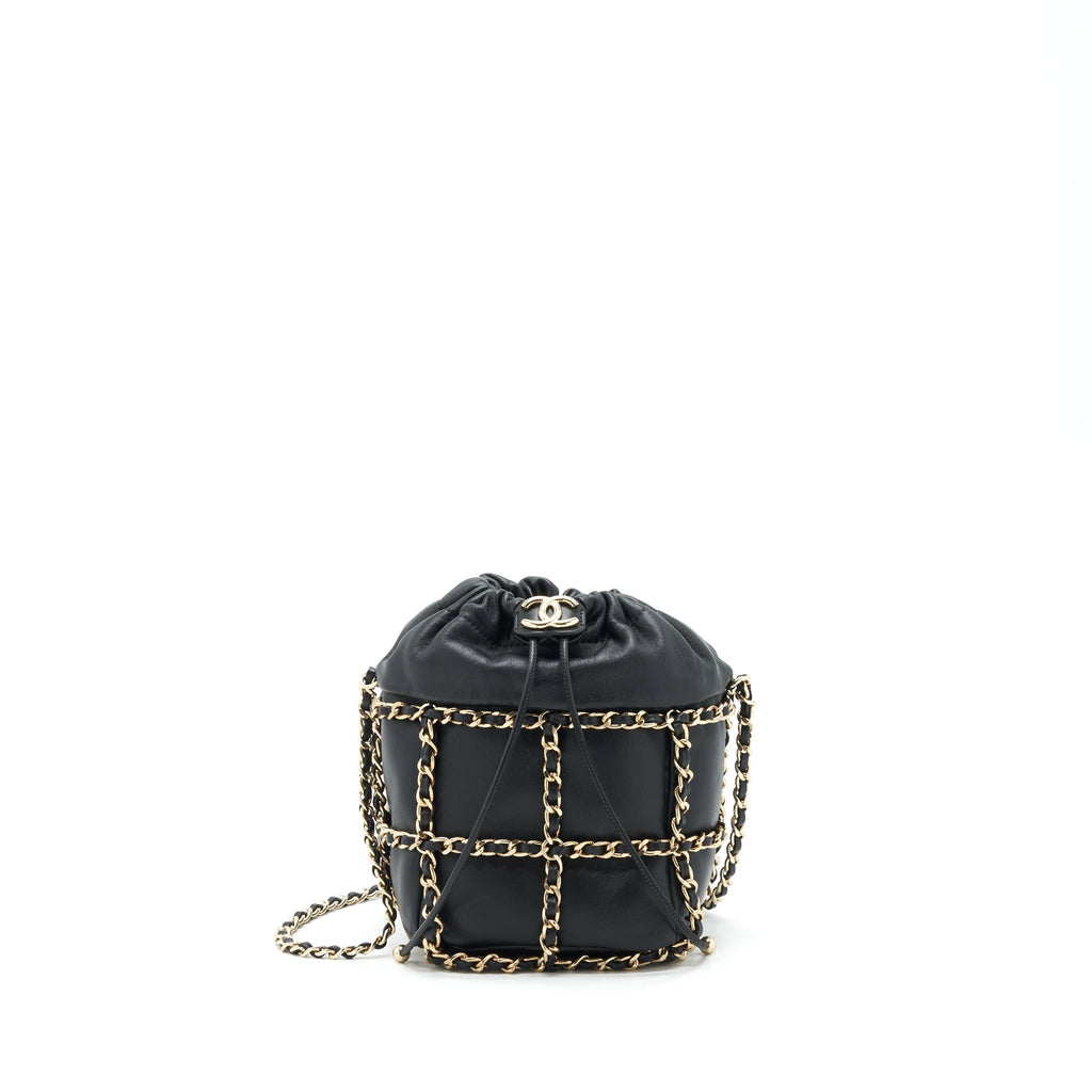 Chanel 21C Bucket Chains Lambskin Black L