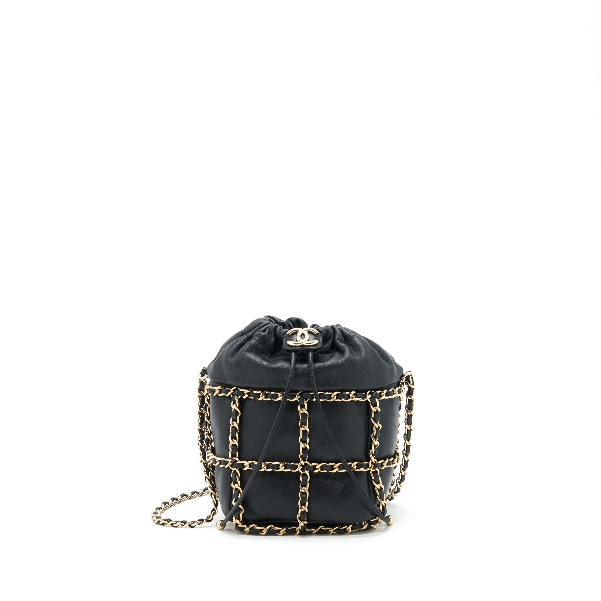 Chanel 21C Bucket Chains Lambskin Black L