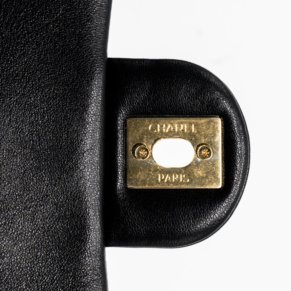 Chanel Round Handle Mini Square Crossbody Bag Lambskin Brushed (Microchip)