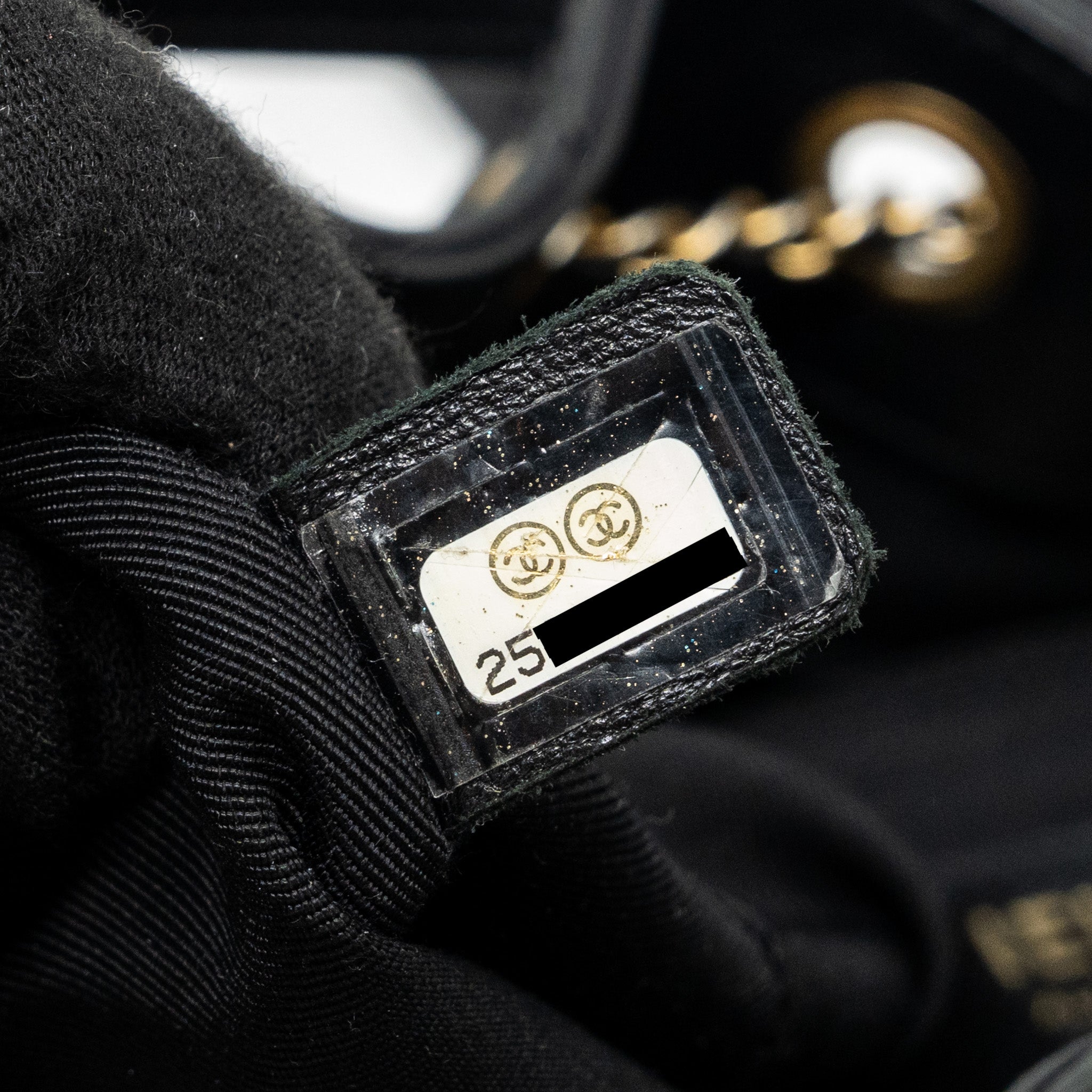 Chanel chevron bucket bag grained calfskin Black