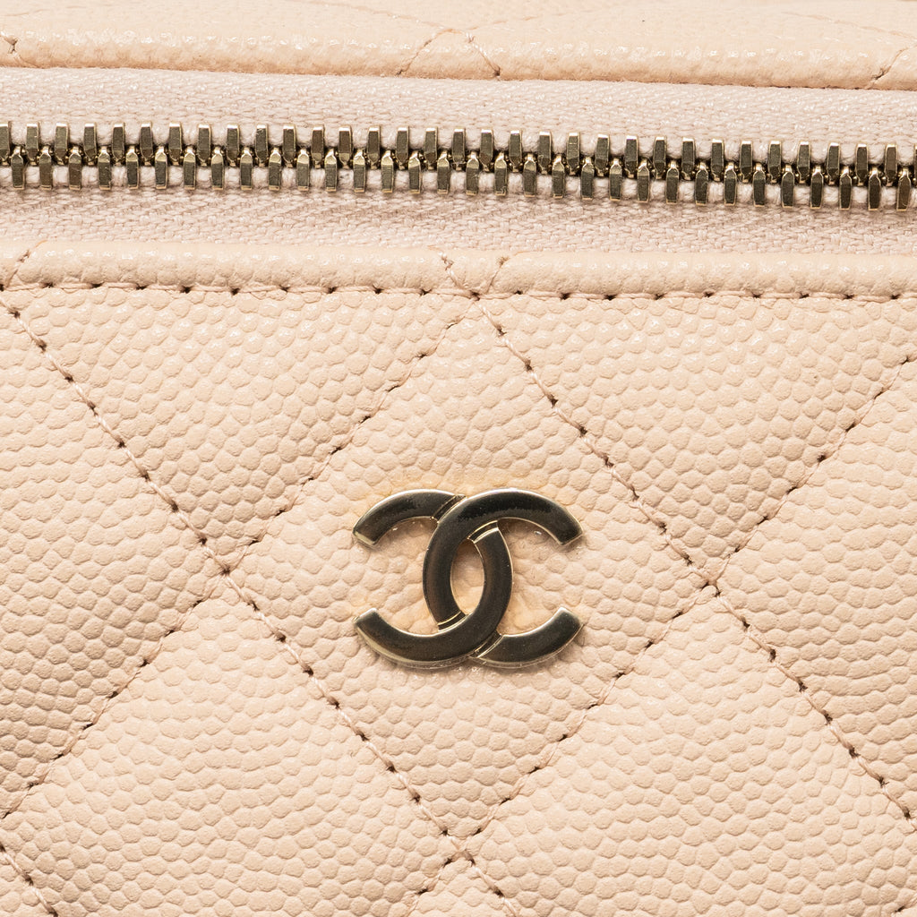 Chanel Mini Vanity Case Caviar Light Beige L