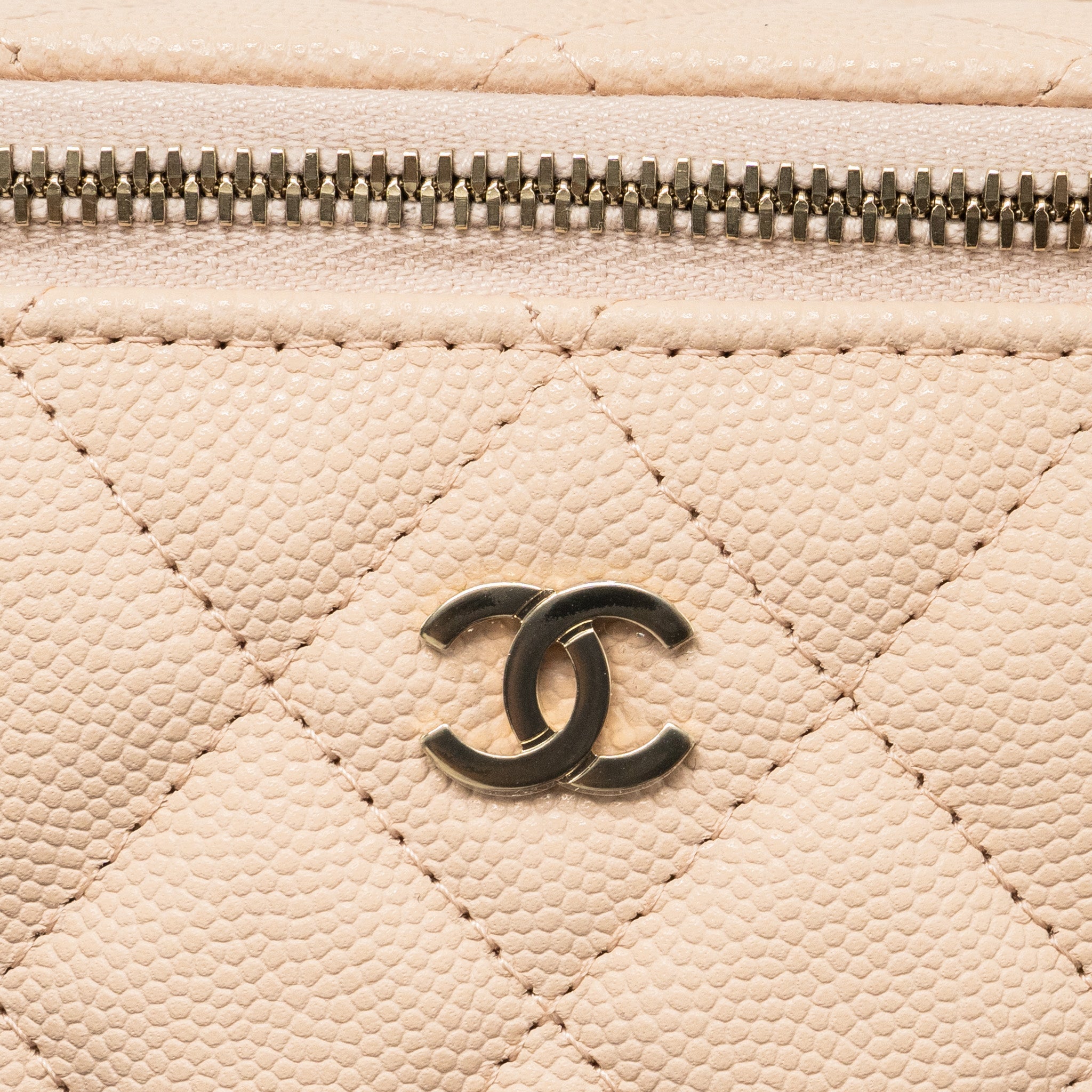 Chanel Mini Vanity Case Caviar Light Beige L