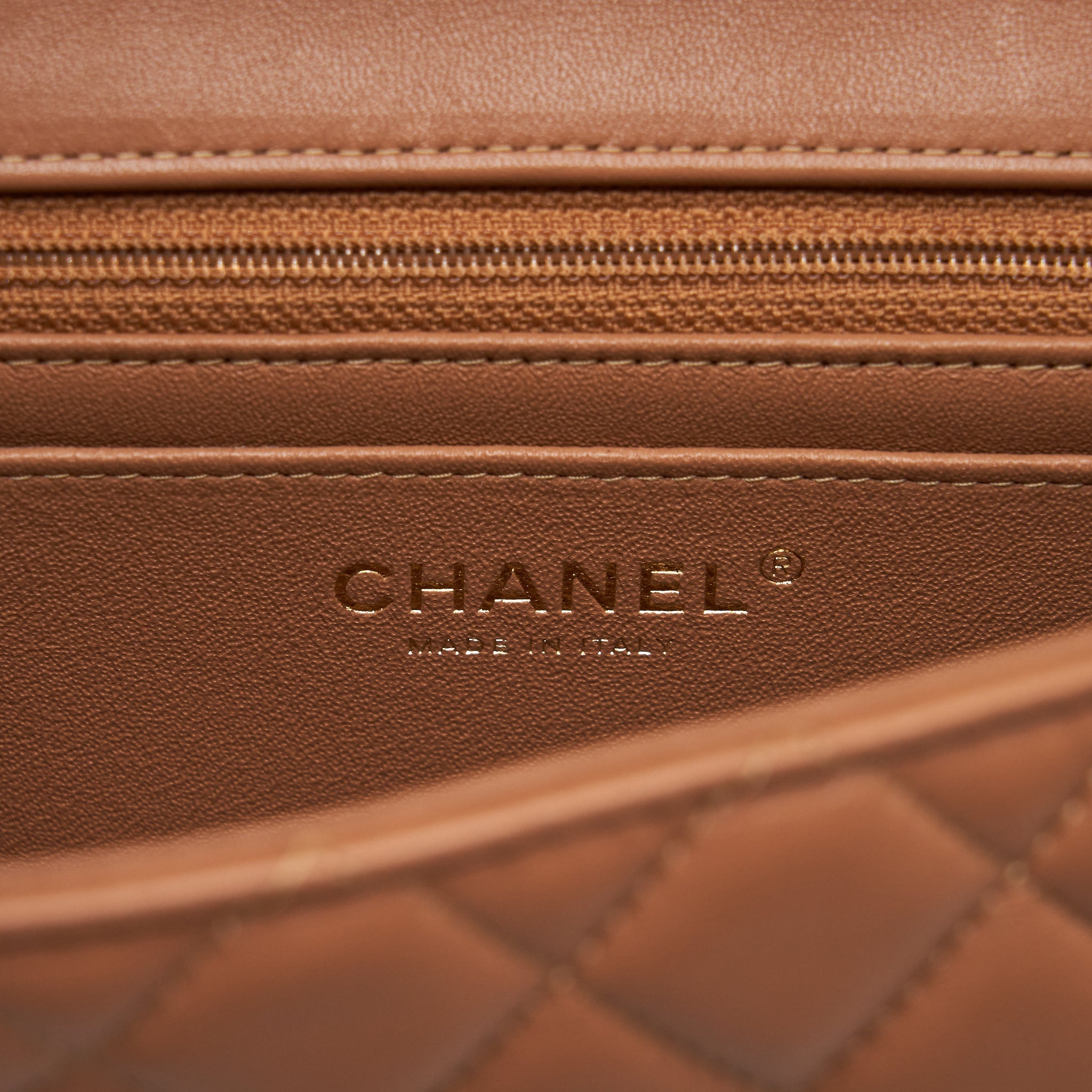 Chanel Mini Rectangular Flap Bag Lambskin Caramel L