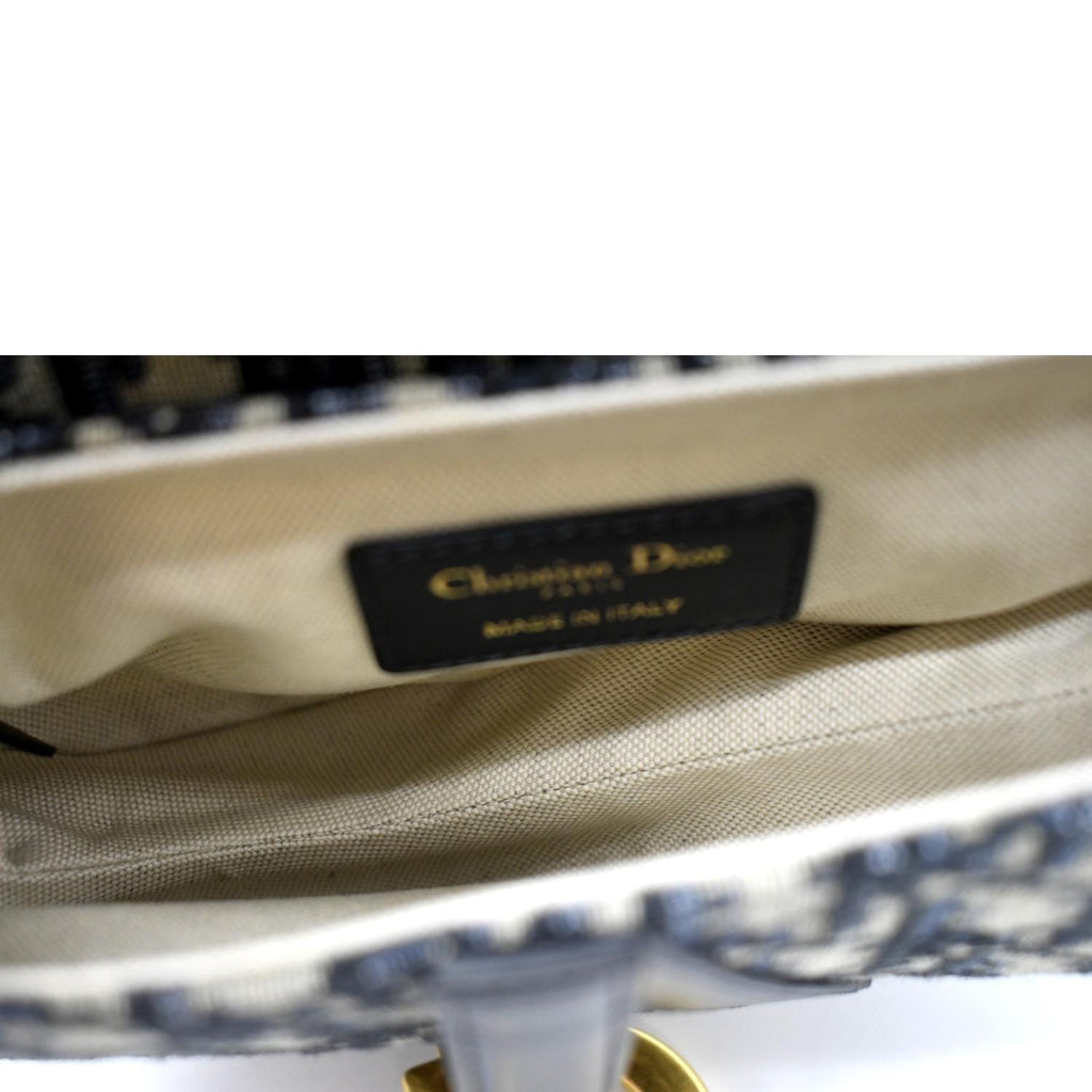 CHRISTIAN DIOR Saddle Mini Oblique Jacquard Crossbody Bag Multicolor