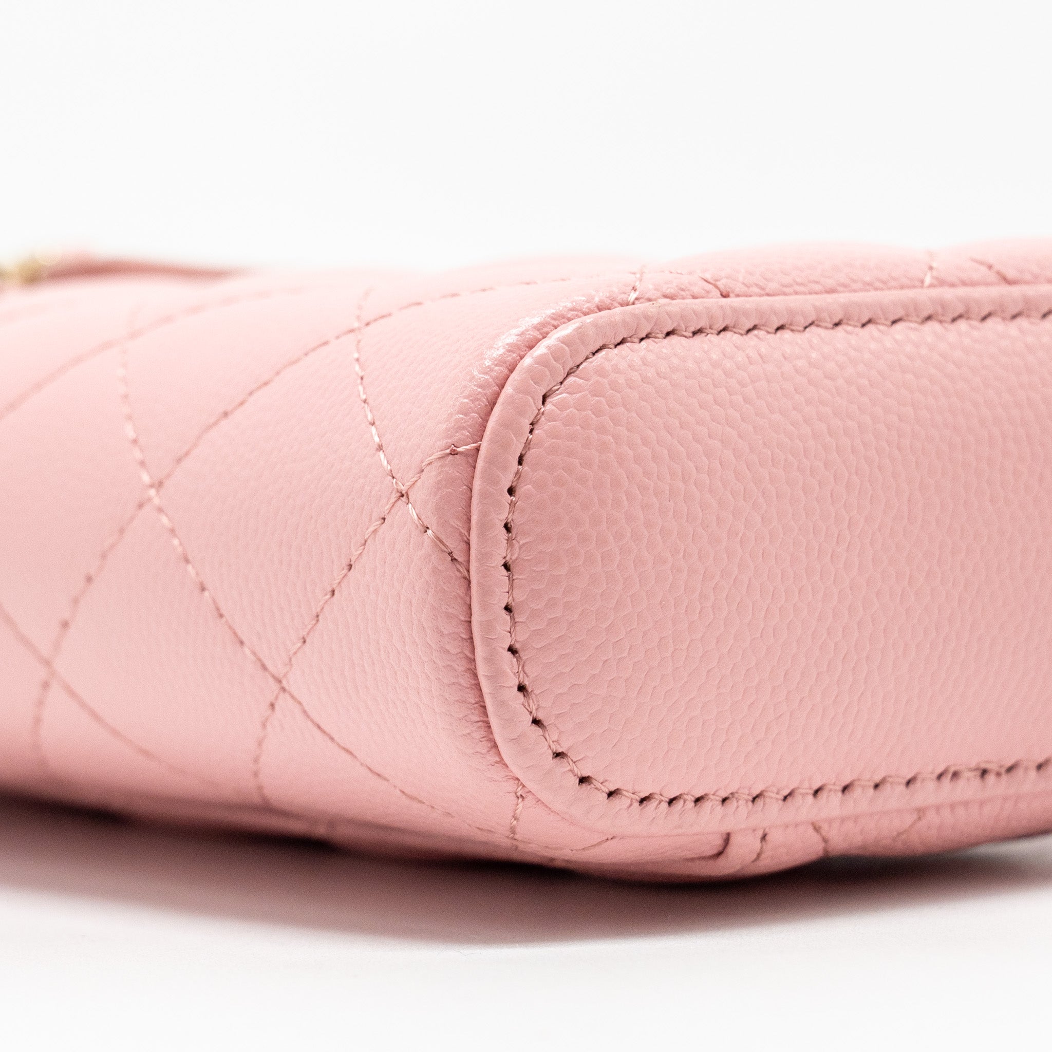 Chanel Vanity Phone Holder With Chain Caviar Pink L