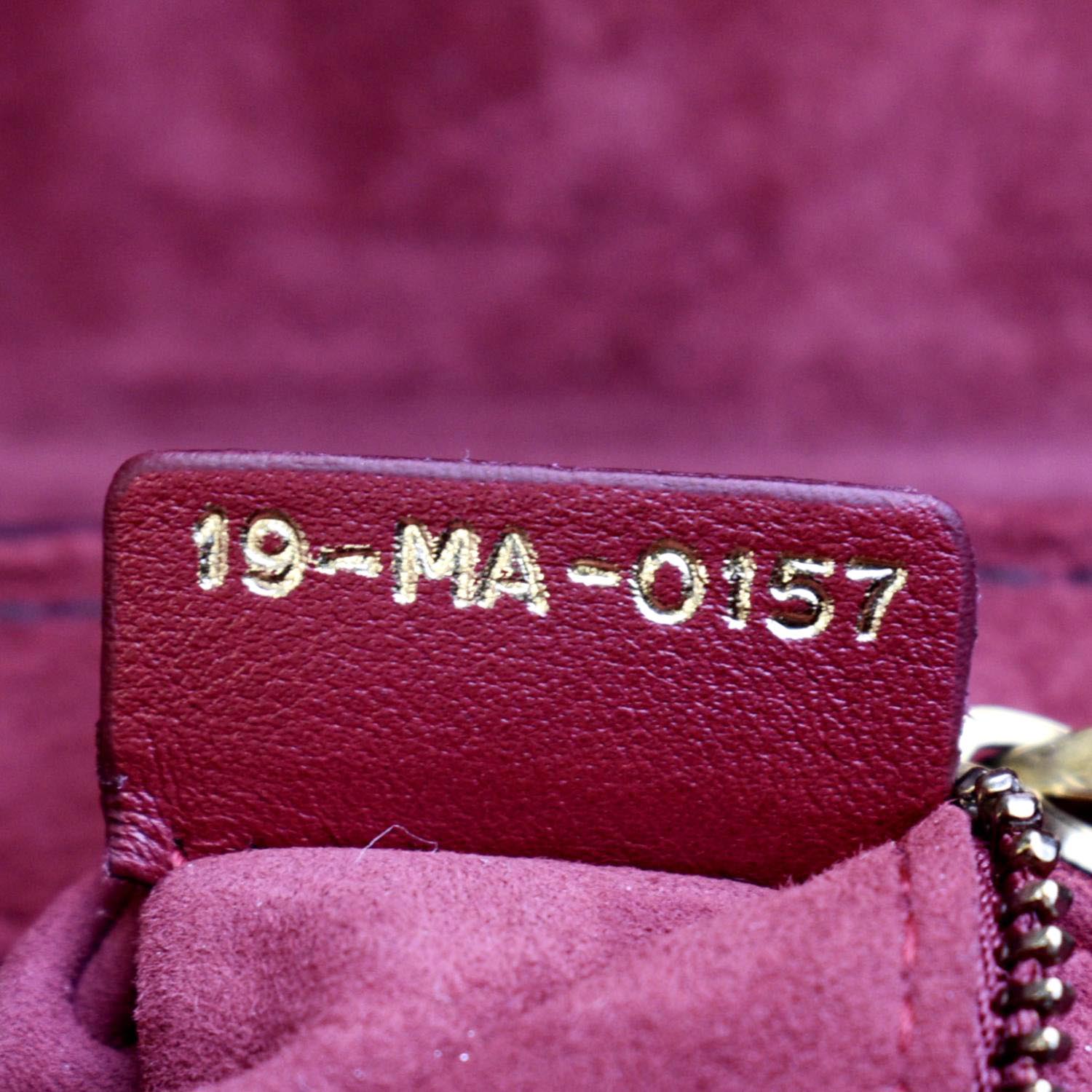CHRISTIAN DIOR Dio(r)evolution Flap Calfskin Shoulder Bag Dark Red