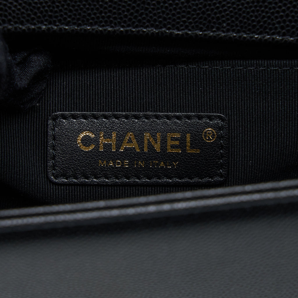 Chanel Small Boy Bag Caviar Black  (Microchip)