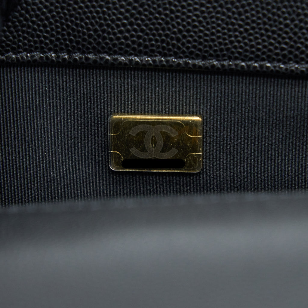 Chanel Small Boy Bag Caviar Black  (Microchip)