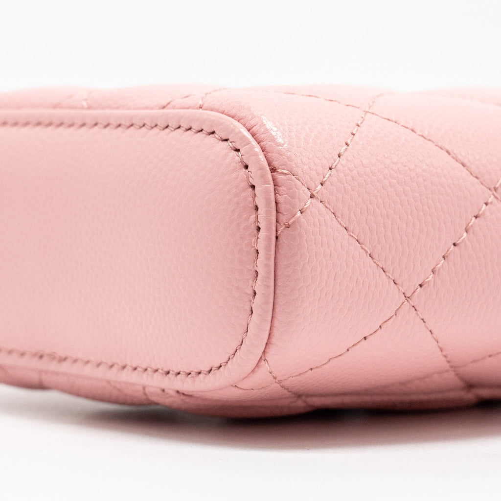 Chanel Vanity Phone Holder With Chain Caviar Pink L