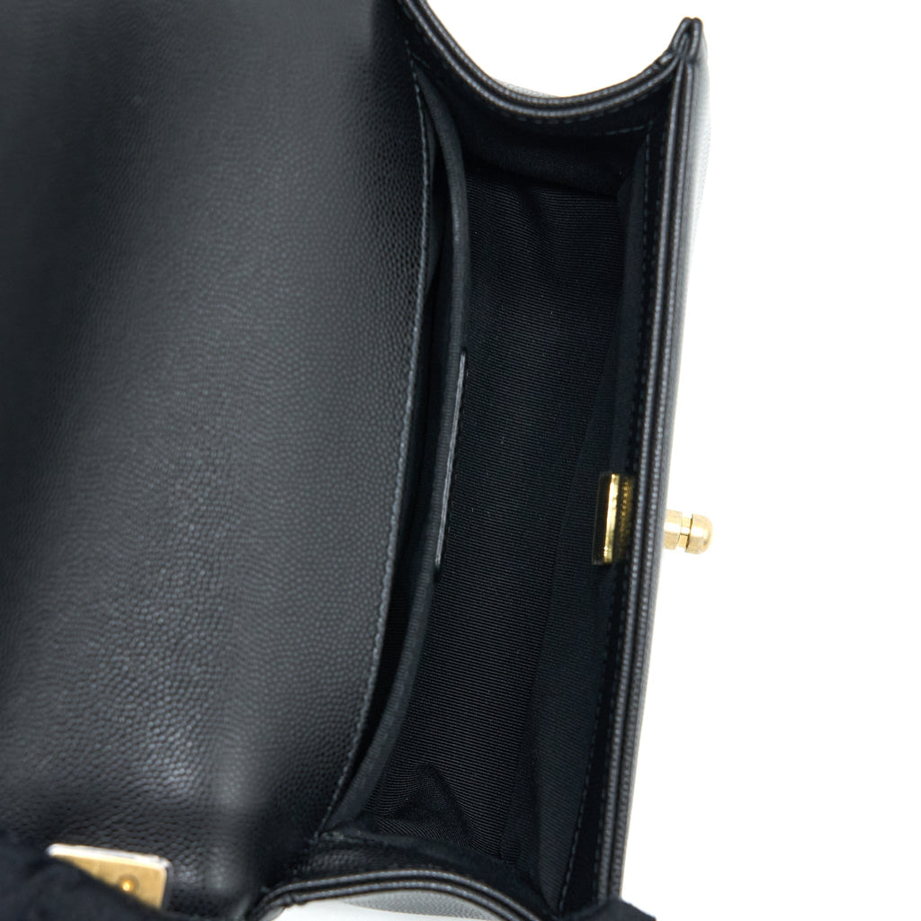 Chanel Small Boy Bag Caviar Black  (Microchip)