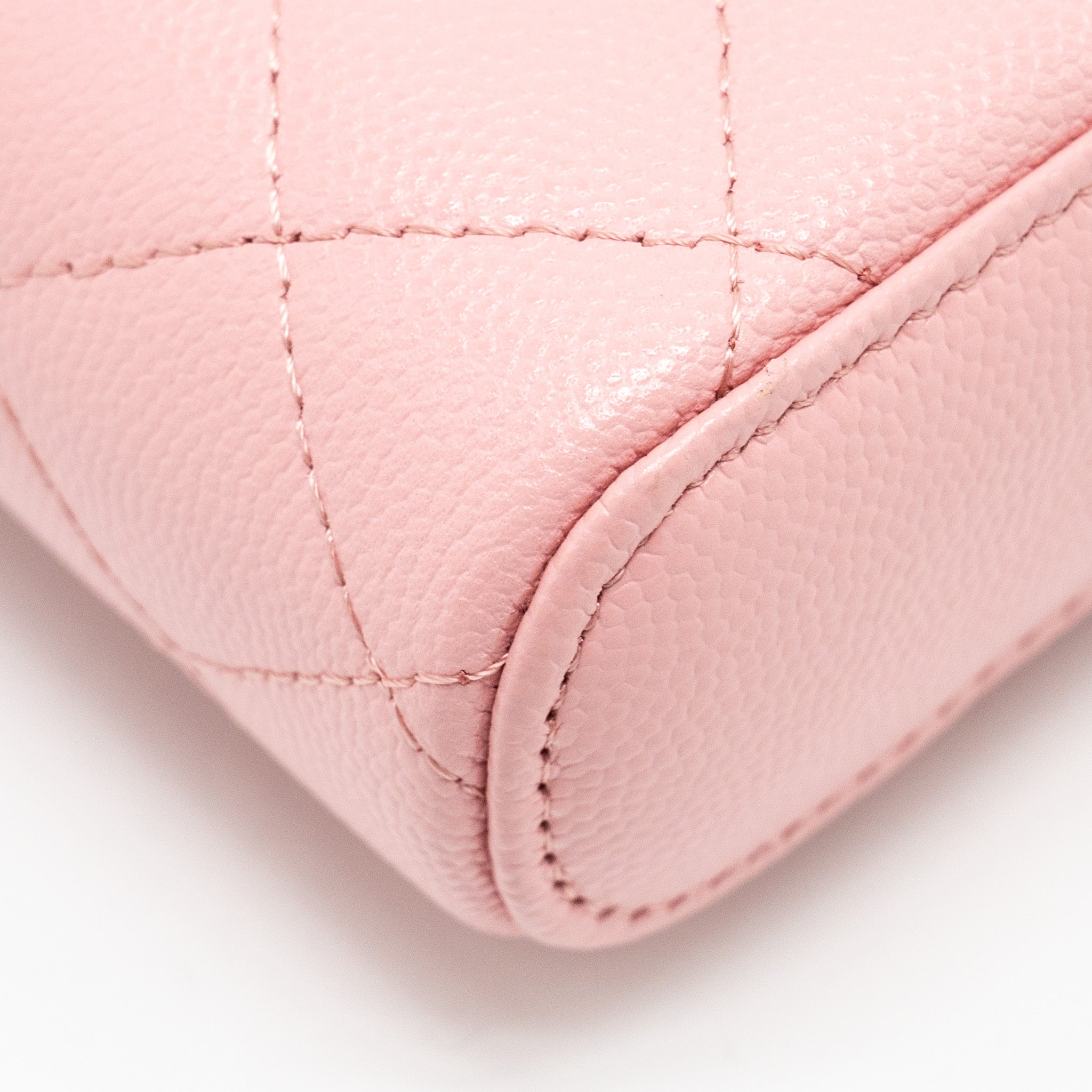 Chanel Vanity Phone Holder With Chain Caviar Pink L