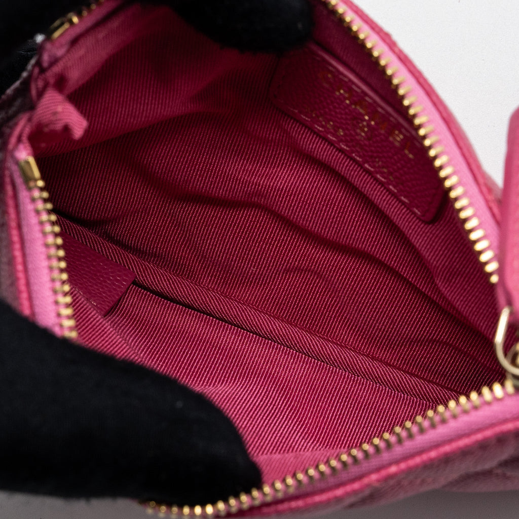 Chanel zippy pouch caviar pink L