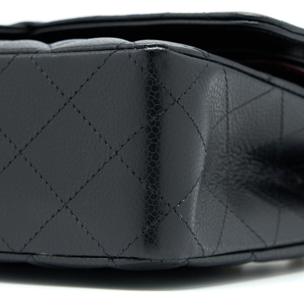 Chanel Medium Classic Double Flap Bag Caviar Black  (Microchip)