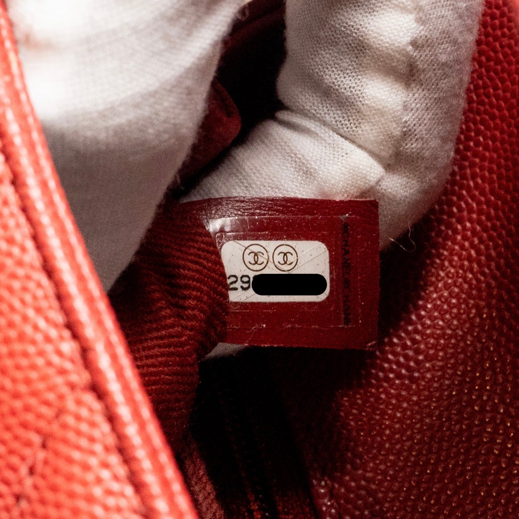 Chanel Small Coco Handle Chevron Caviar Red