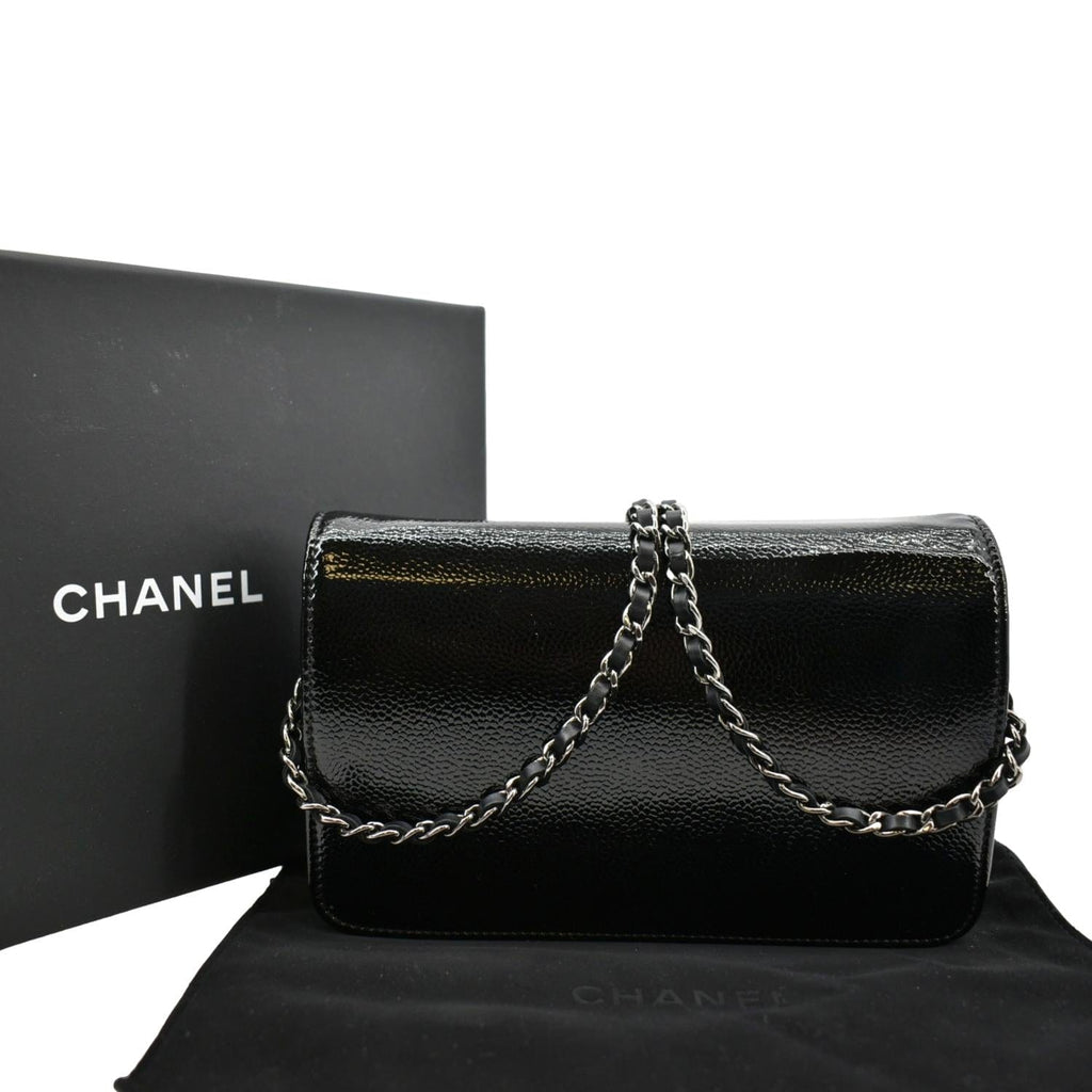 CHANEL CC WOC Caviar Leather Wallet on Chain Shoulder Bag Black