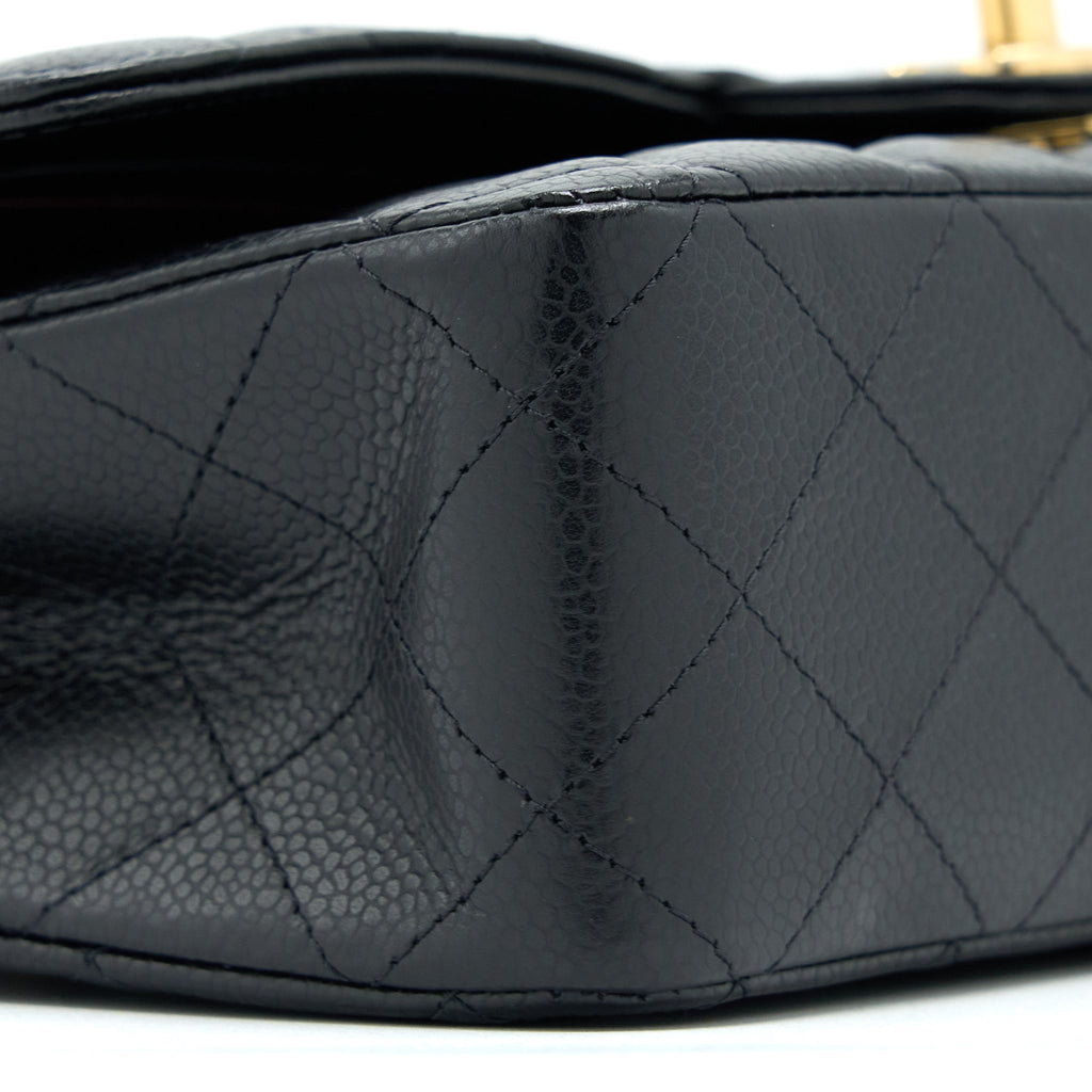 Chanel Medium Classic Double Flap Bag Caviar Black  (Microchip)