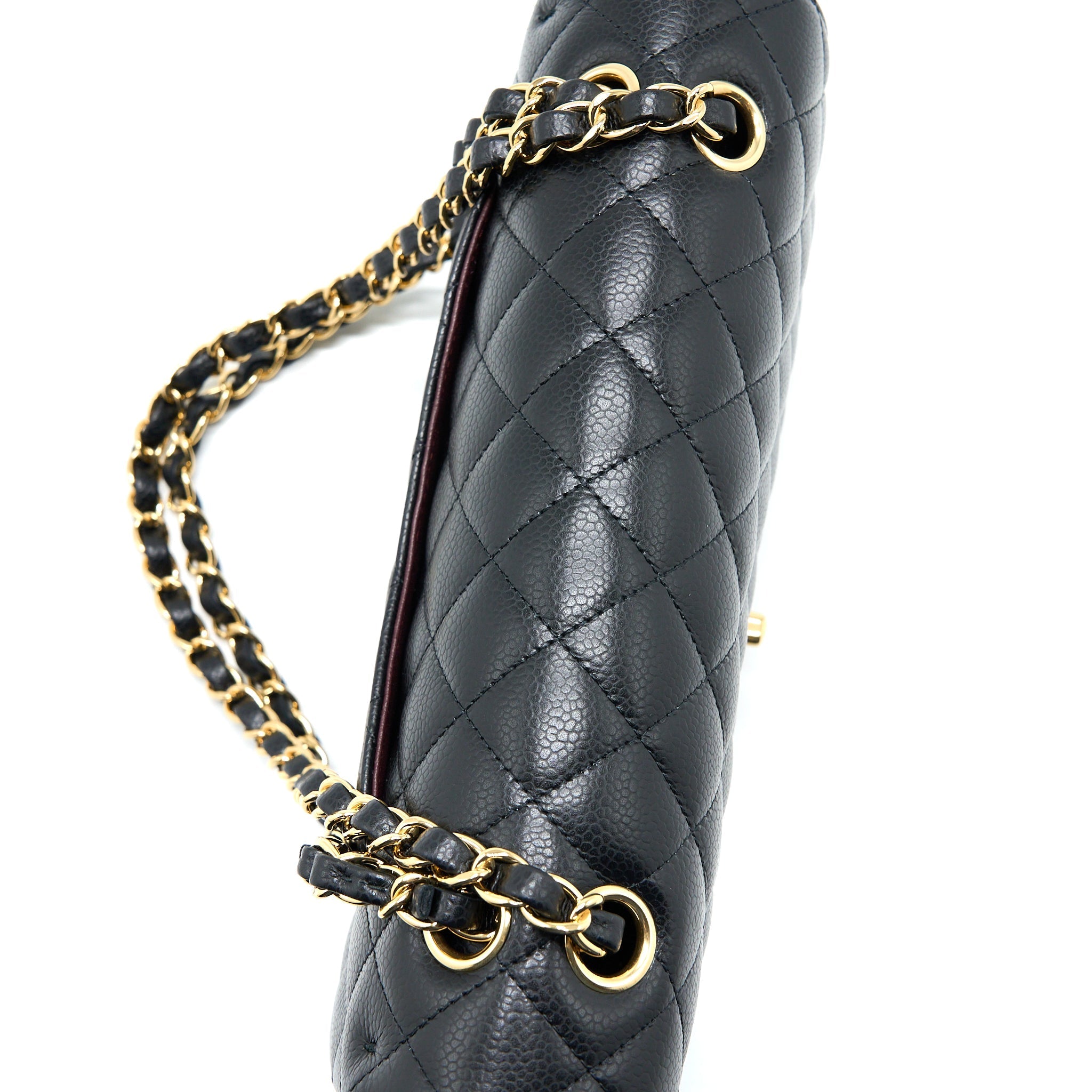 Chanel Medium Classic Double Flap Bag Caviar Black  (Microchip)