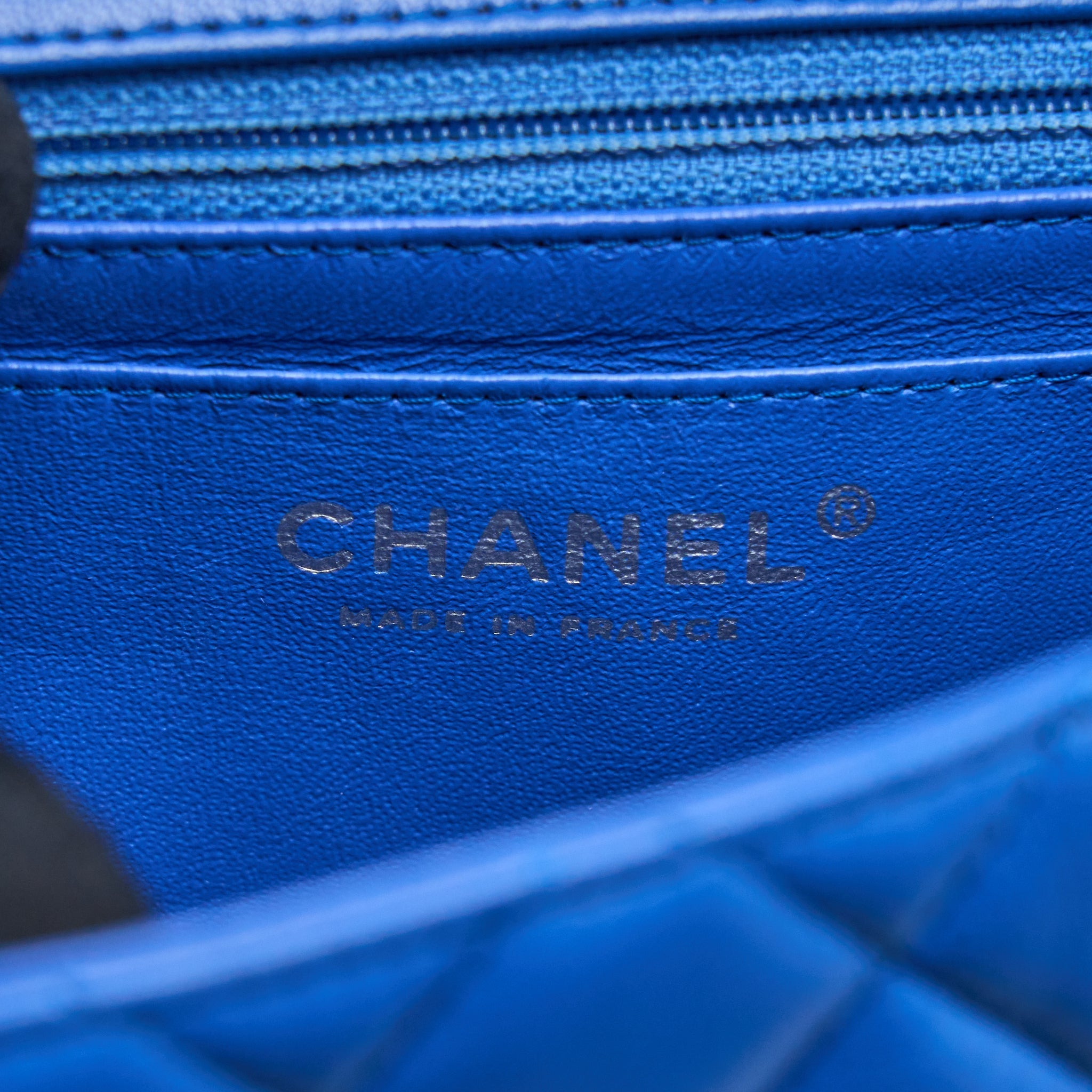 Chanel Mini Square Flap Bag Lambskin Blue