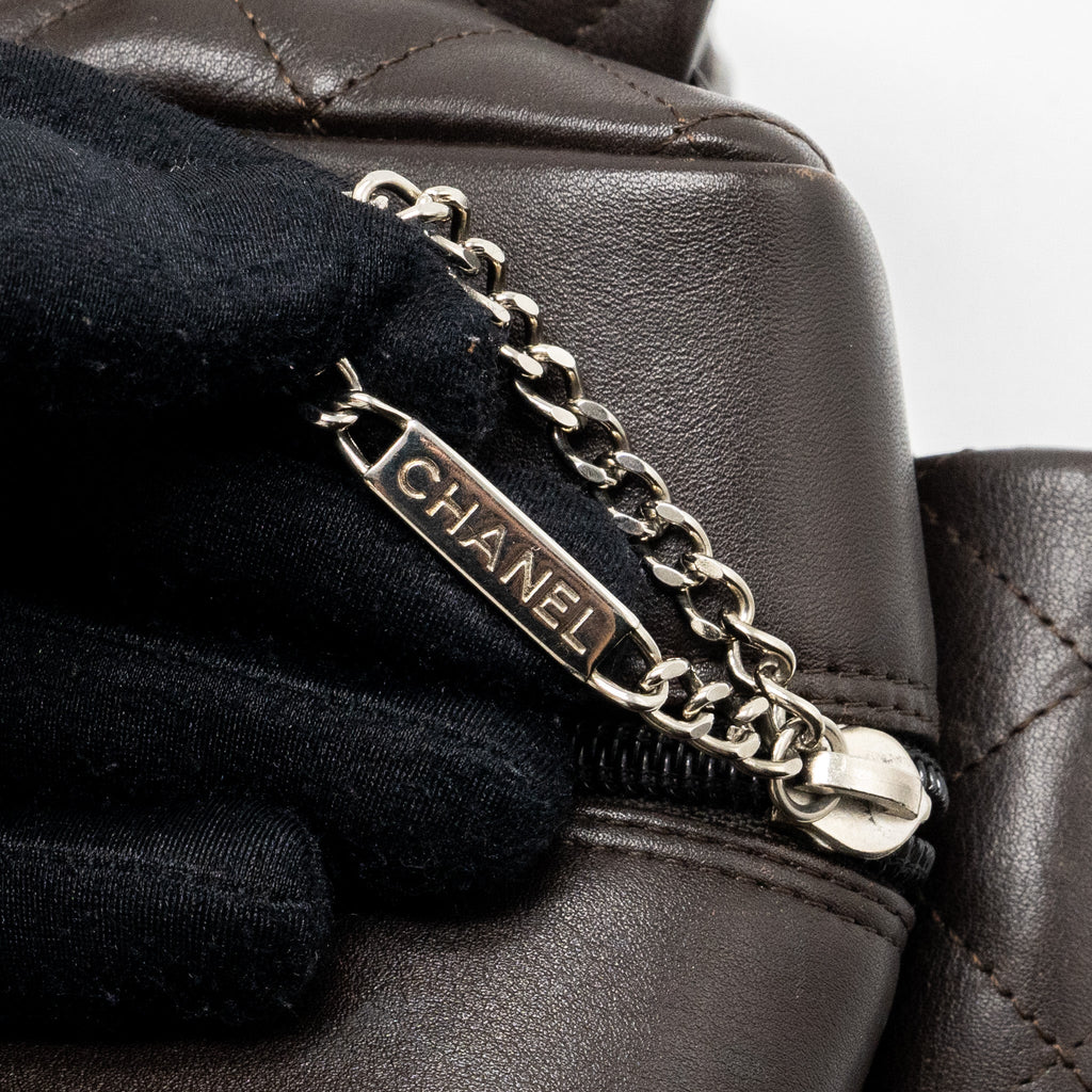 Chanel Vintage Cambo Reporter Bag Calfskin Dark Brown