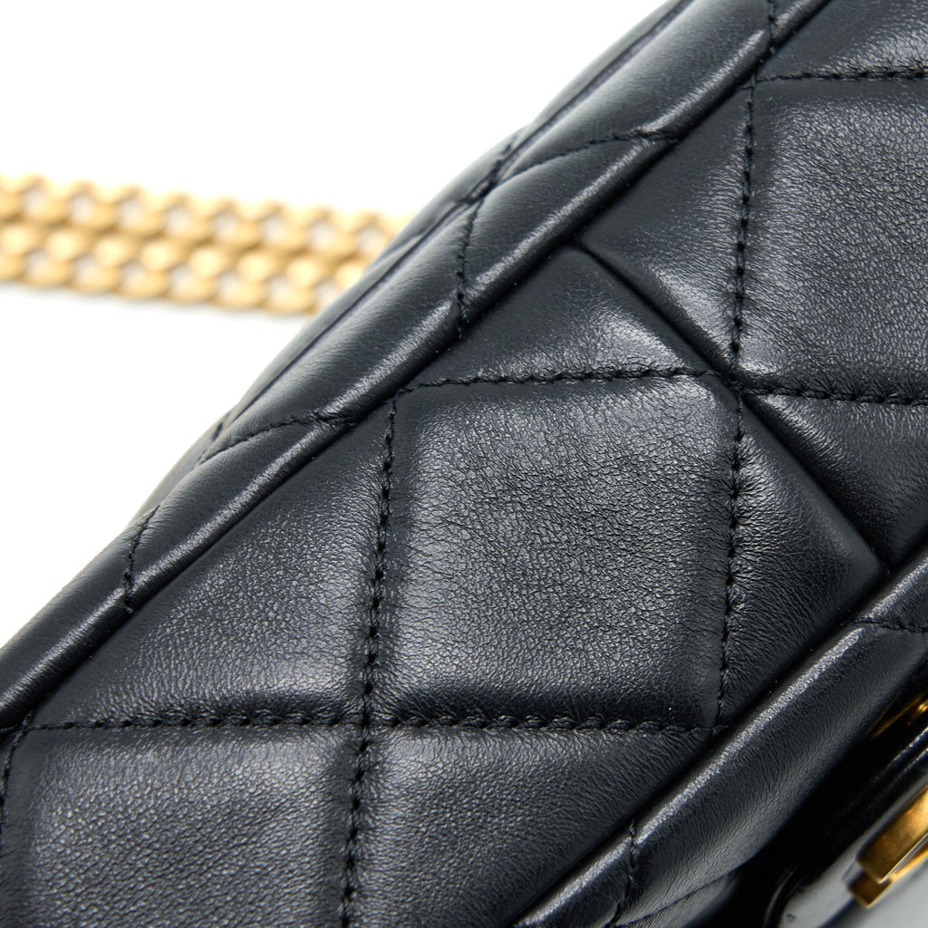 Chanel 22P Enemal Flap Bag Lambskin Black  (Microchip)