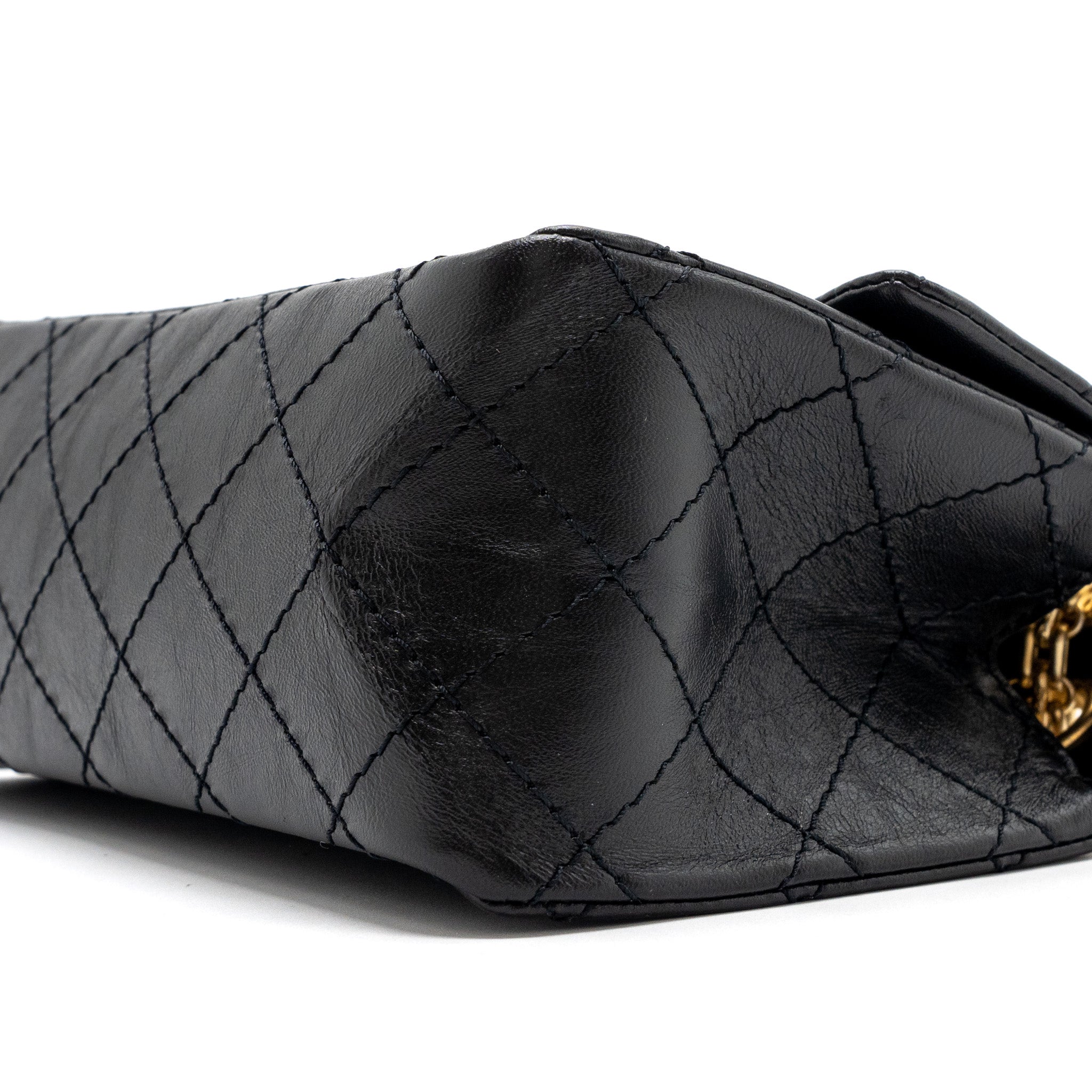 Chanel Mini 2.55 Reissue Flap Bag Aged Calfskin Black  (Microchip)