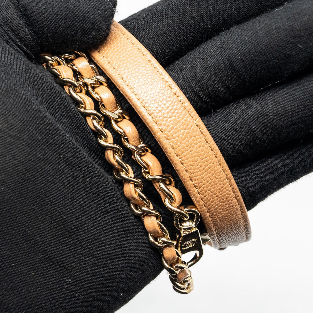 Chanel 21P Small Coco Handle Caviar caramel L