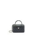 Chanel Top Handle Long Vanity with Chain lambskin black L