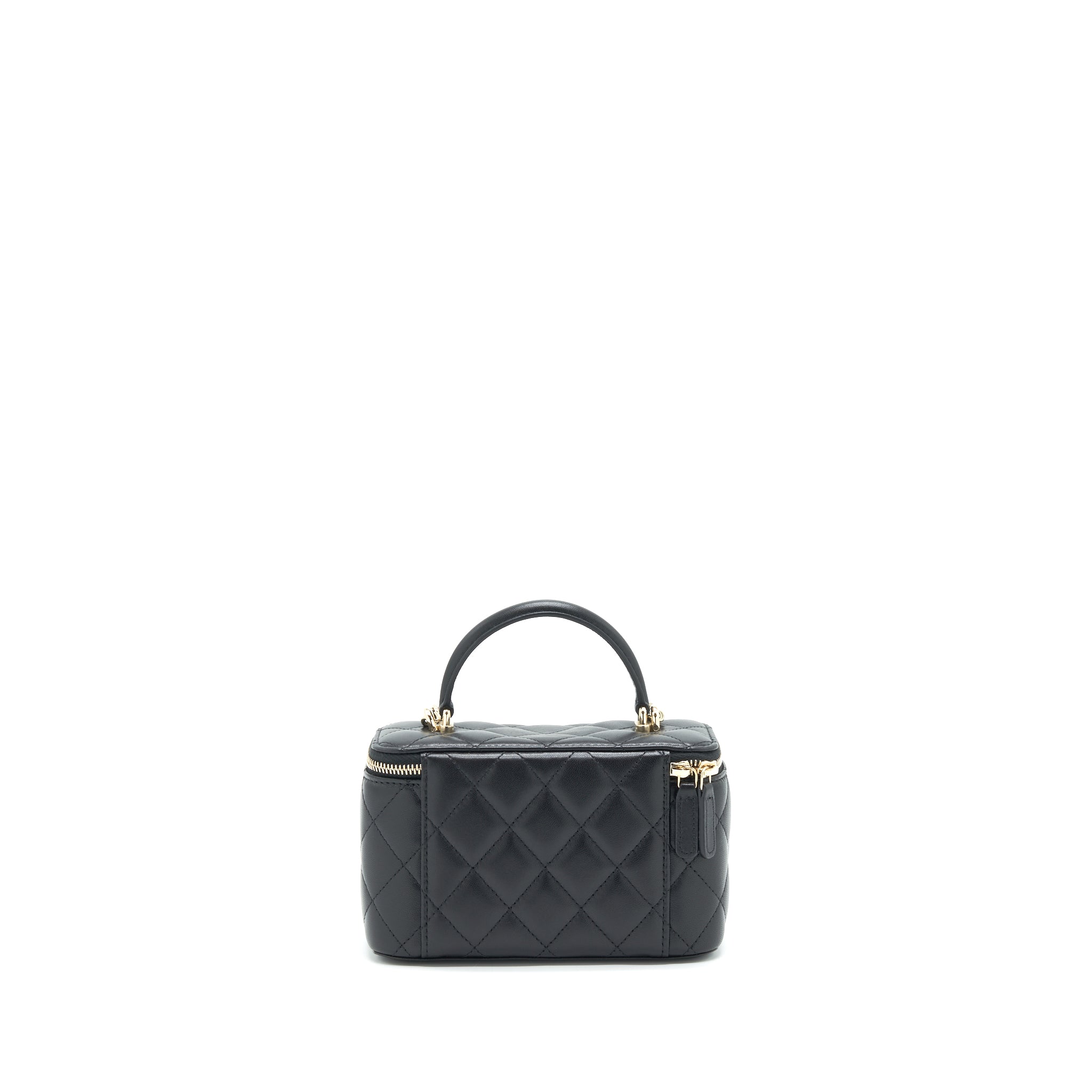 Chanel Top Handle Long Vanity with Chain lambskin black L