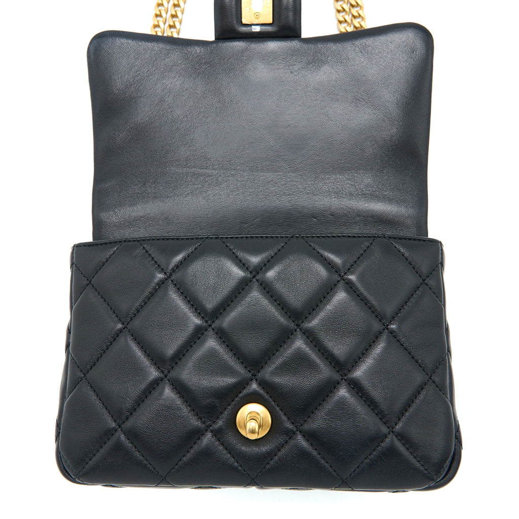 Chanel 22P Enemal Flap Bag Lambskin Black  (Microchip)