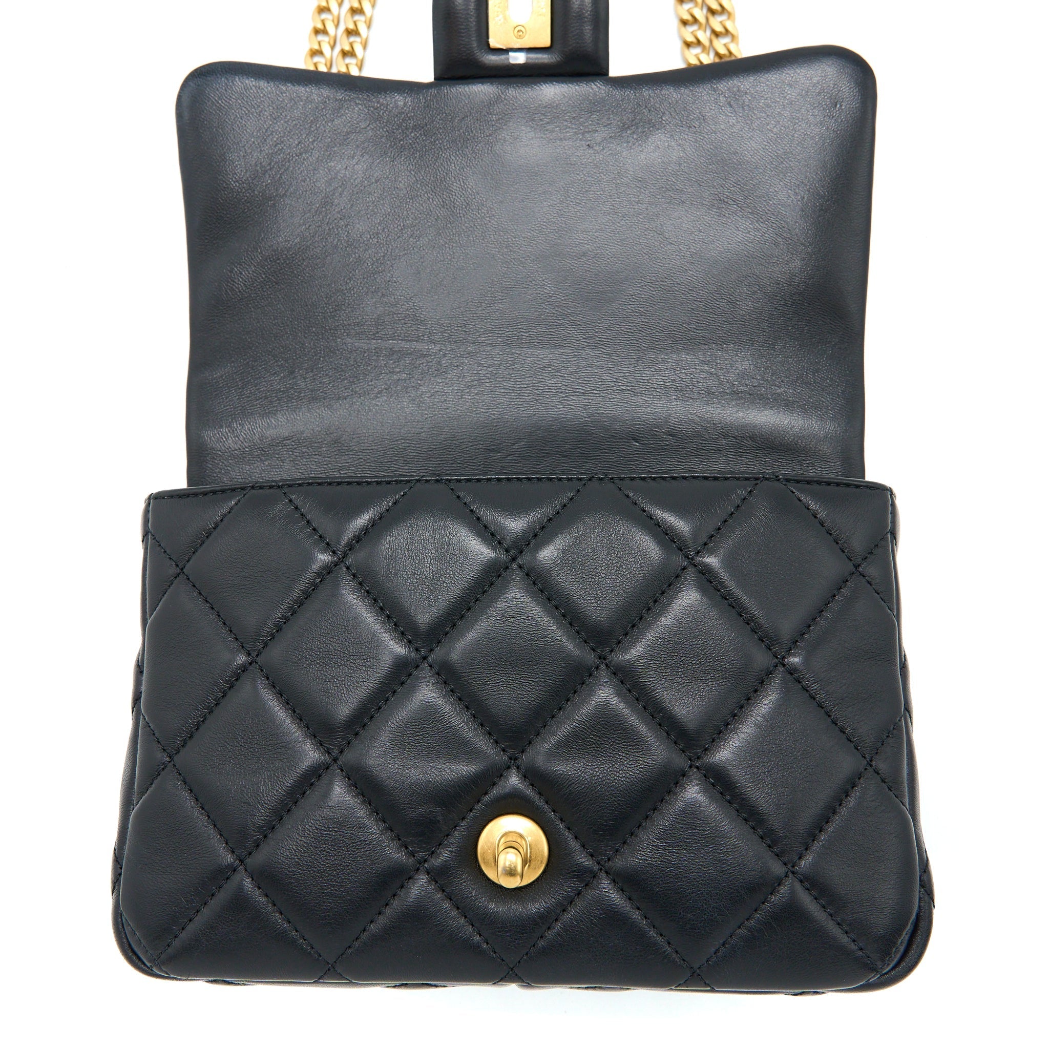 Chanel 22P Enemal Flap Bag Lambskin Black  (Microchip)