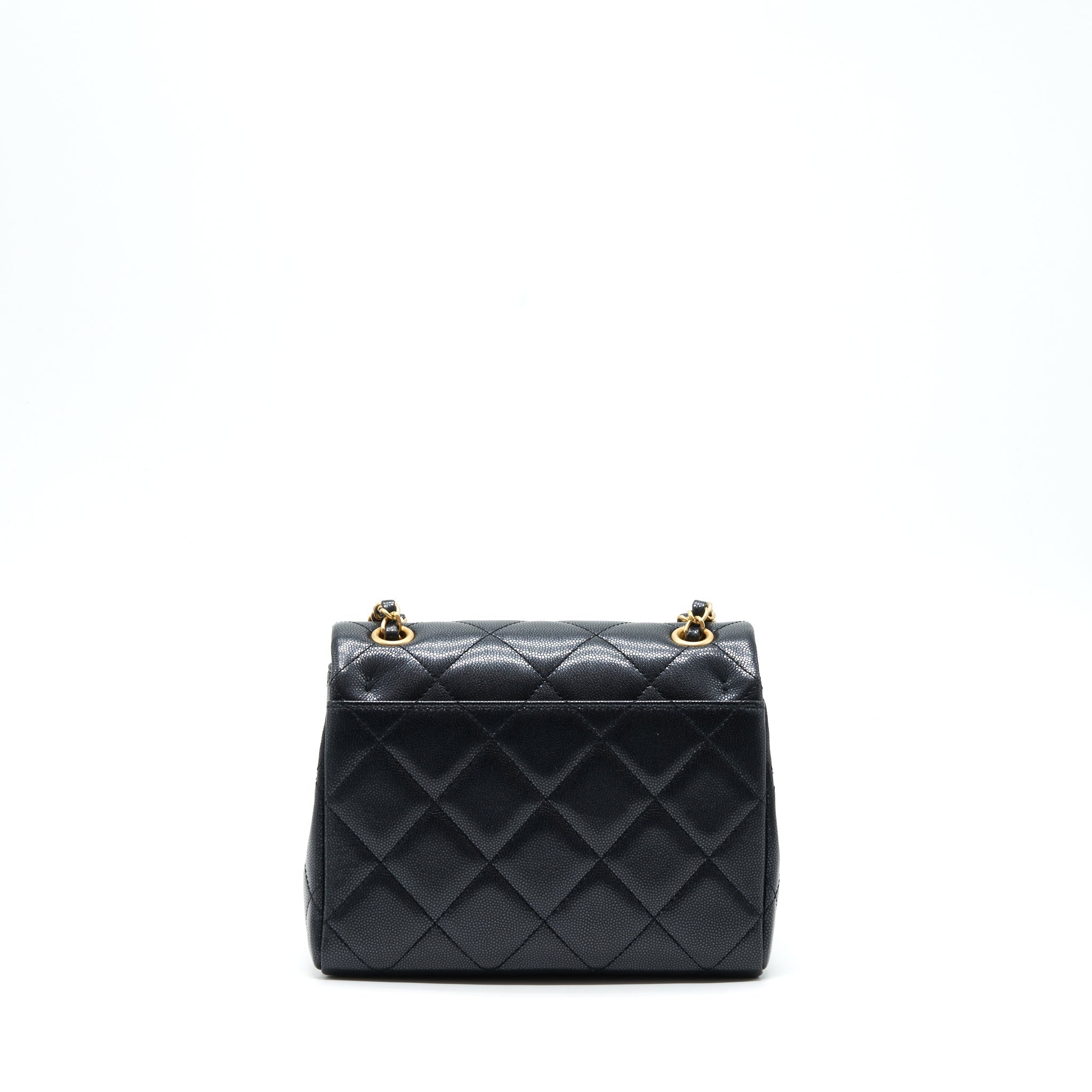 Chanel 22P New Square Flap Bag Caviar Black Brushed