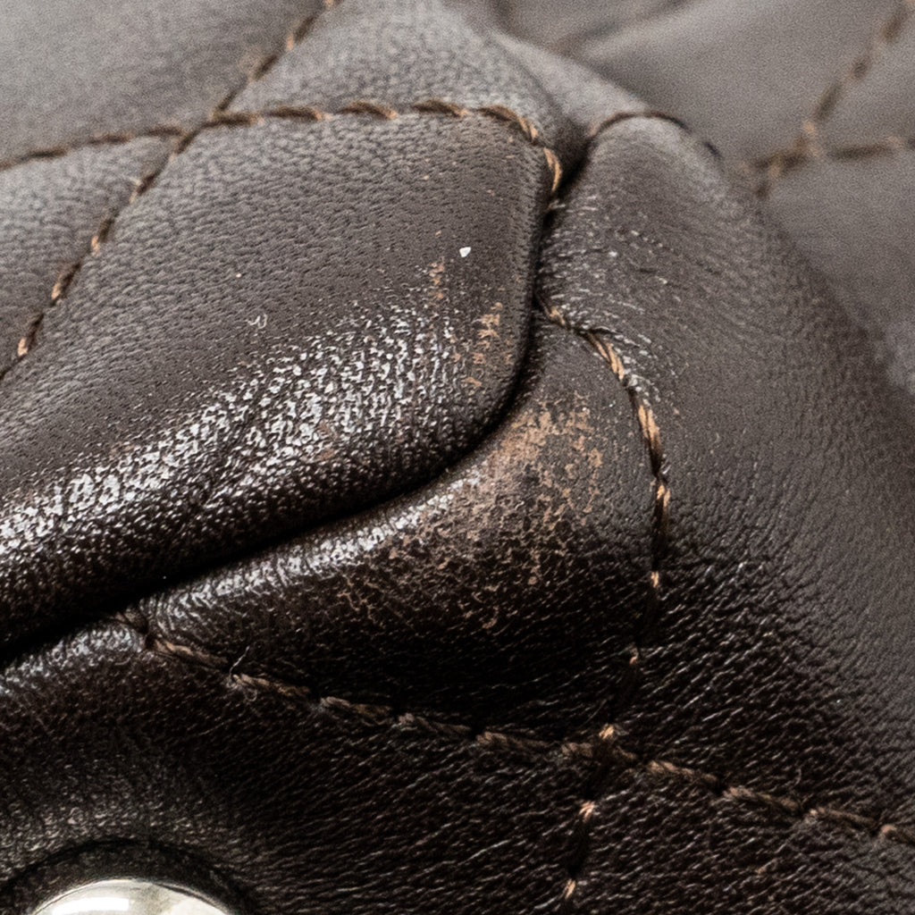 Chanel Vintage Cambo Reporter Bag Calfskin Dark Brown