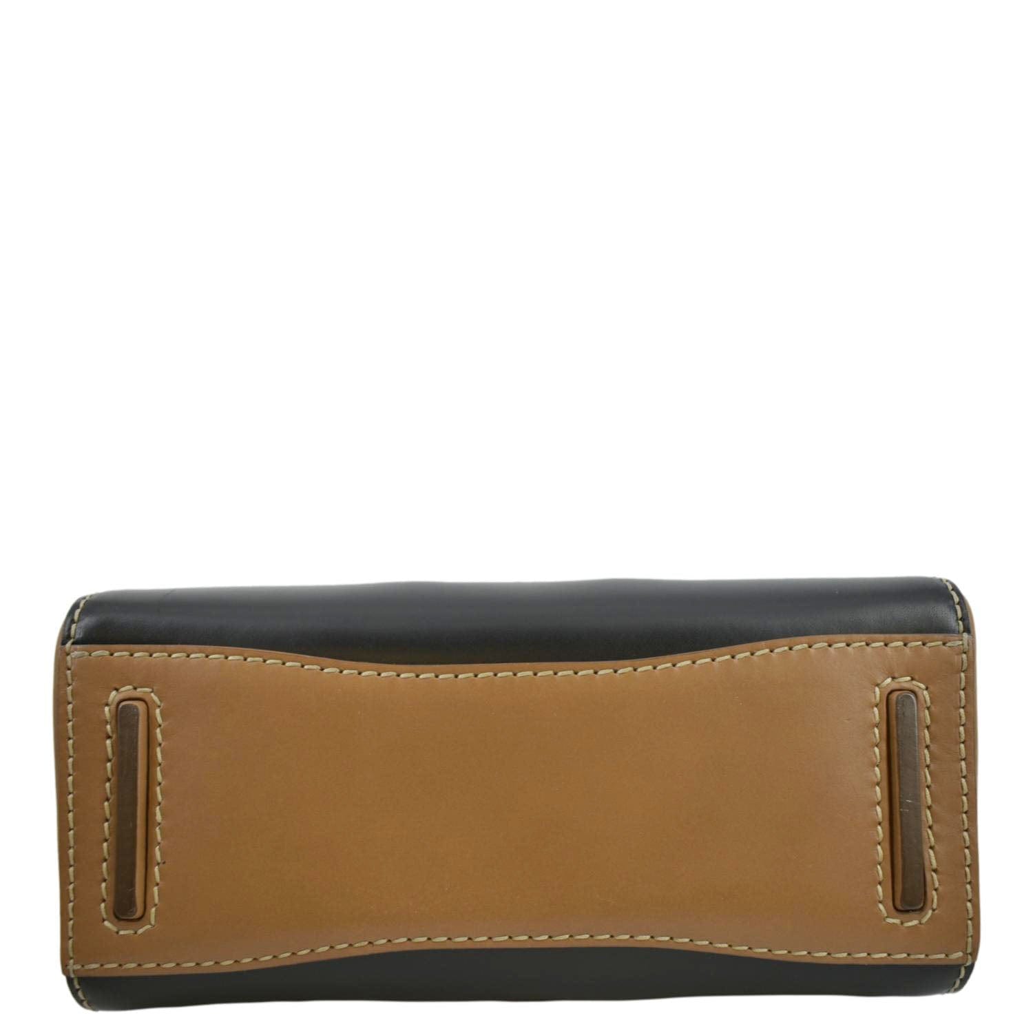 PRADA Vitello Sound Lock Leather Shoulder Bag Tan