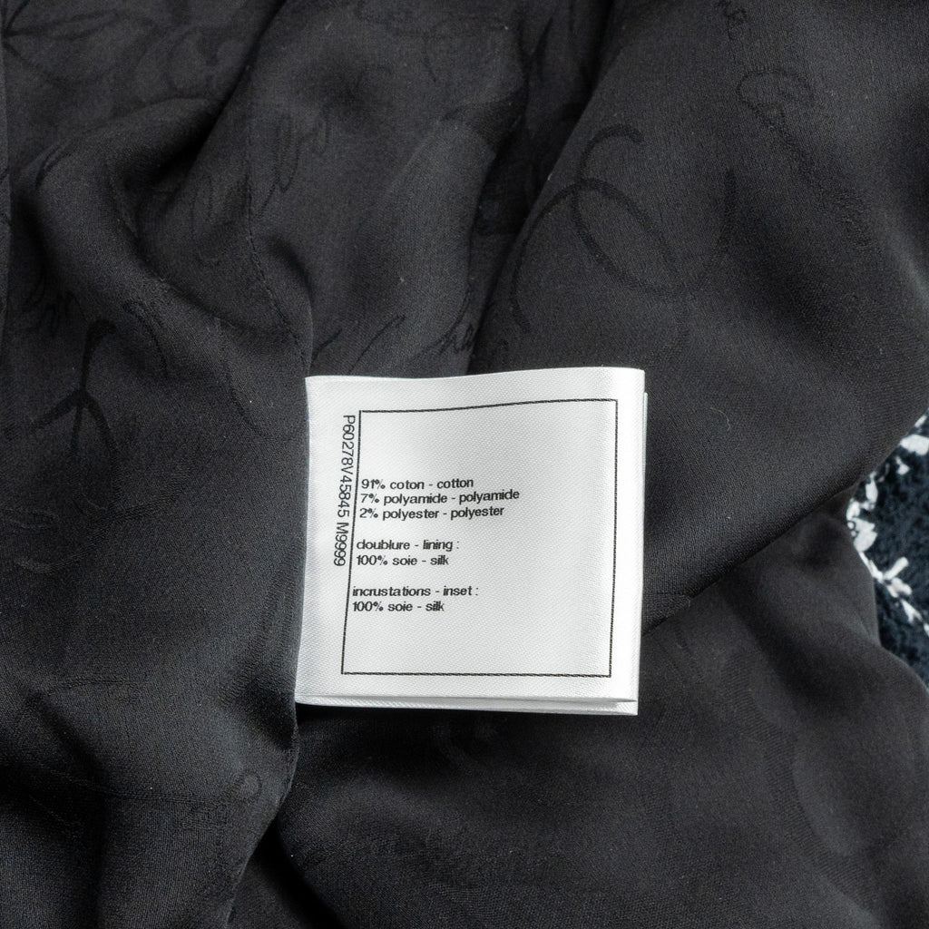 Chanel 19C Size 34 Jacket Cotton Knit Black/White