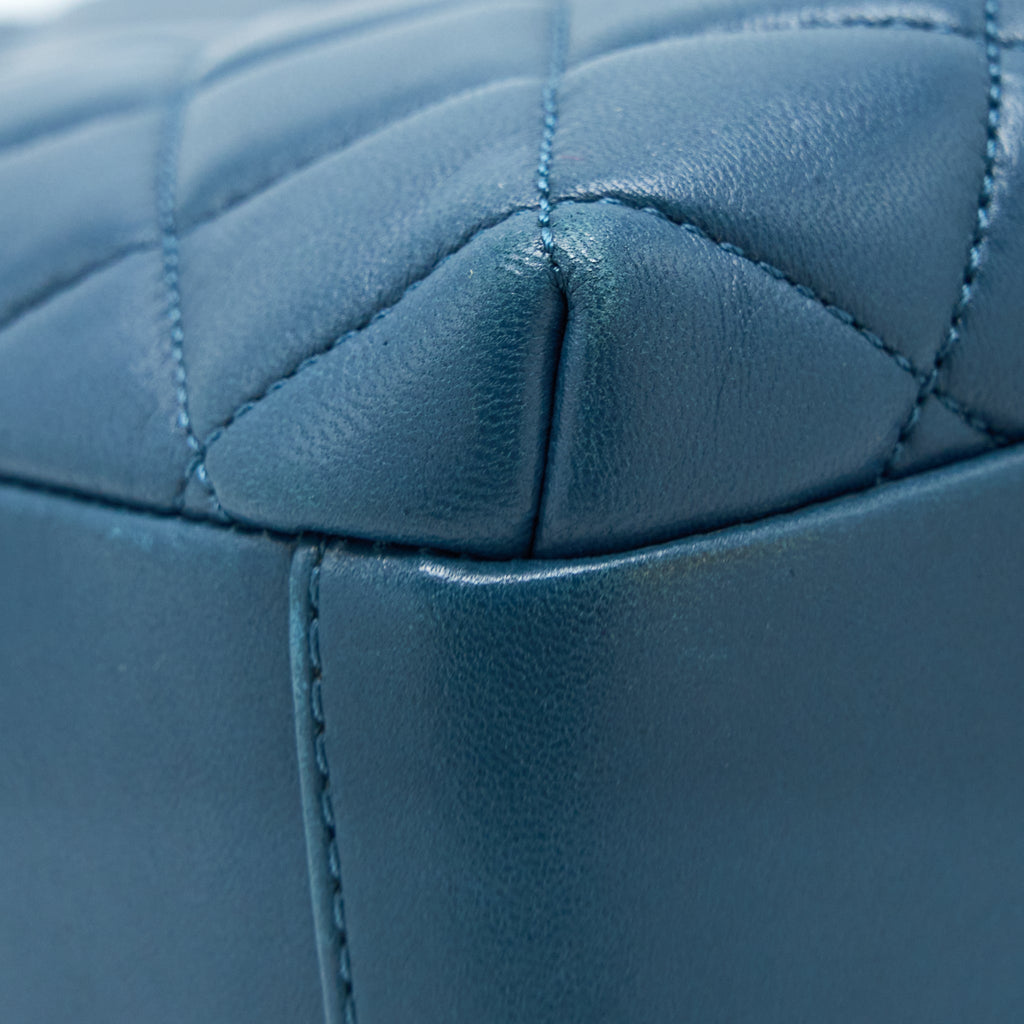 Chanel Quilted Large Trendy CC Bowling Bag Lambskin Blue L