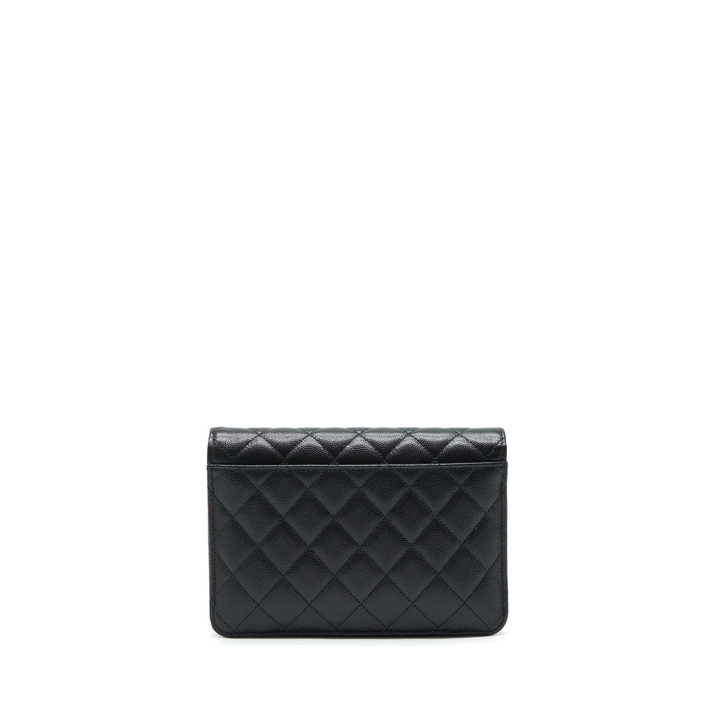 Chanel 22P 2 In 1 Wallet On Chain Caviar Black L