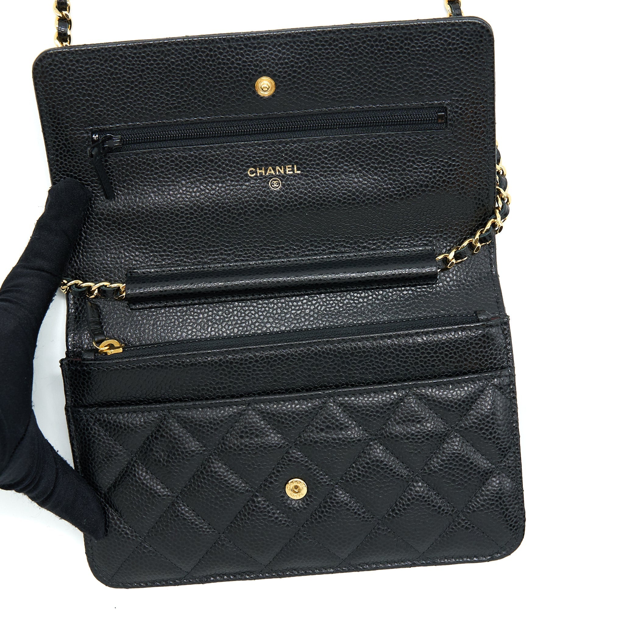 Chanel Classic Wallet On Chain Caviar Black