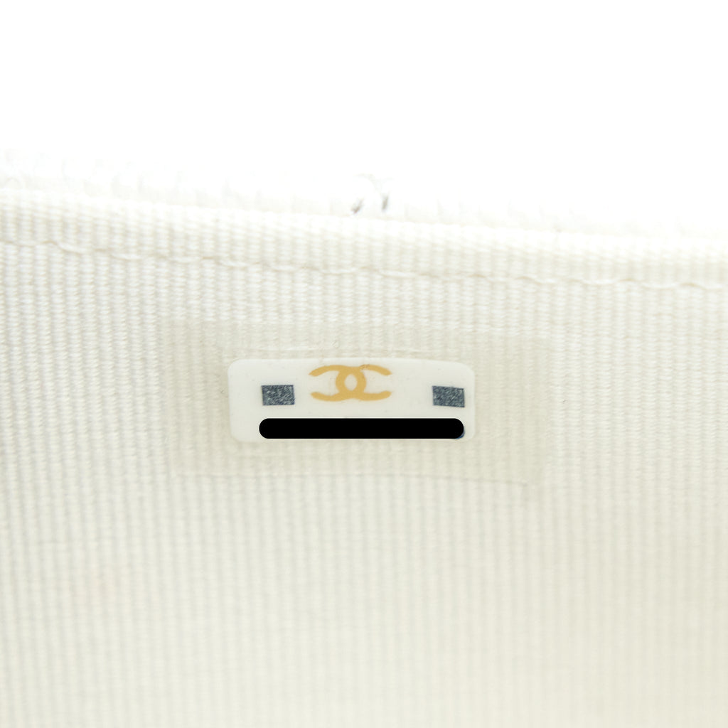 Chanel 23C Coco Love Mini Flap Bag with Chain Caviar White Brushed  (Microchip)