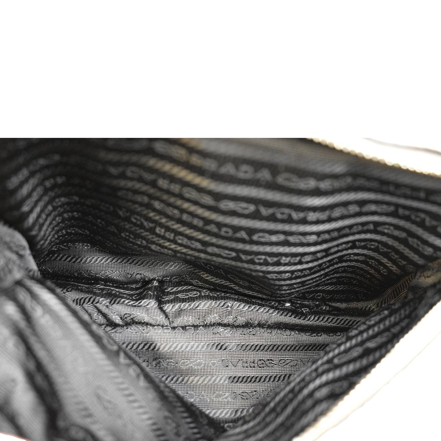 PRADA Flou Leather Shoulder Bag Grey