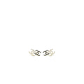 Chanel Double CC Logo Crystal Earrings Black and White Light Gold Tone