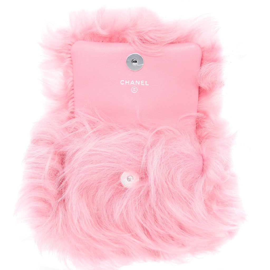 Chanel 21K Mini Flap Bag Jewel Hook Shearling Lambskin Pink