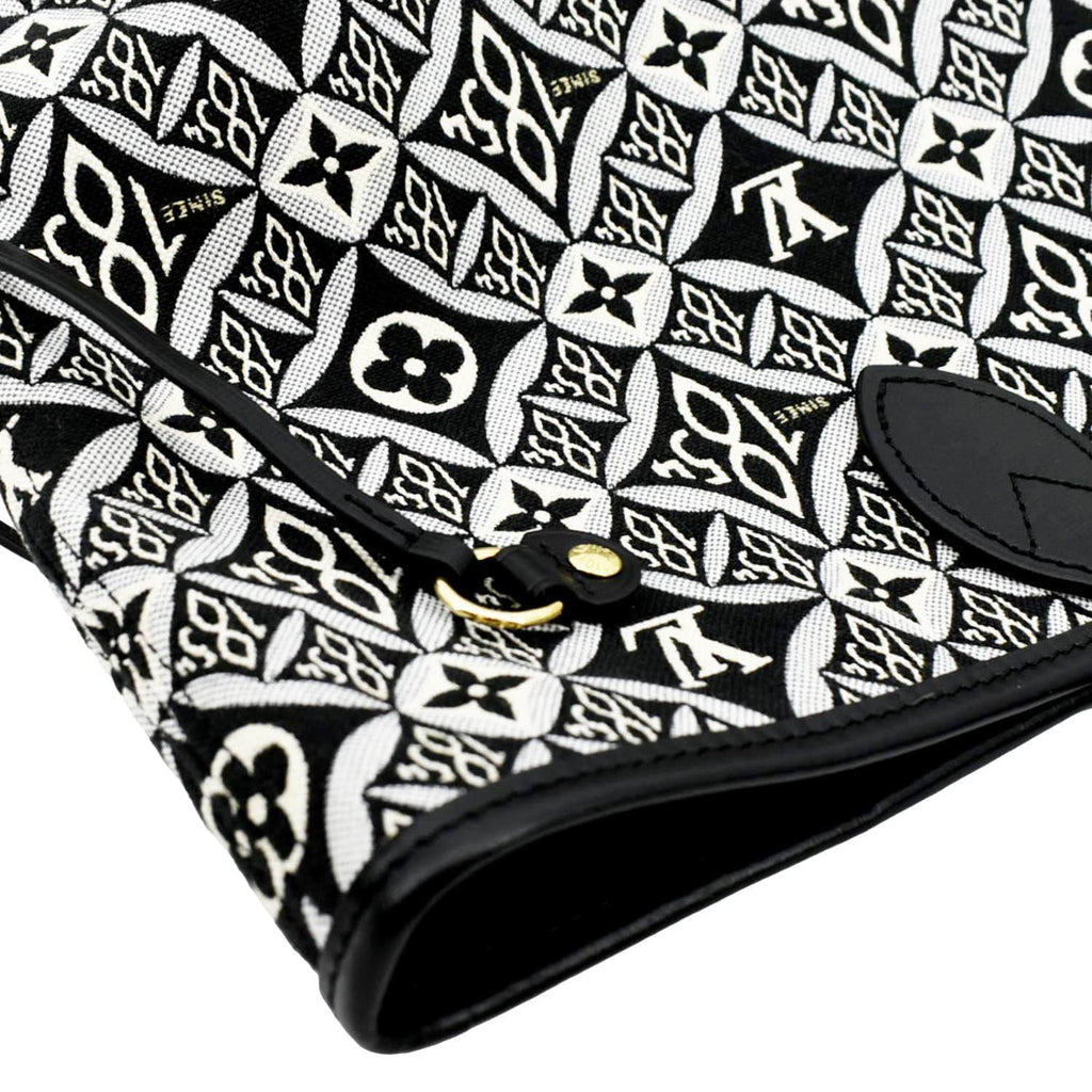 LOUIS VUITTON Since 1854 Neverfull MM Jacquard Shoulder Bag Grey